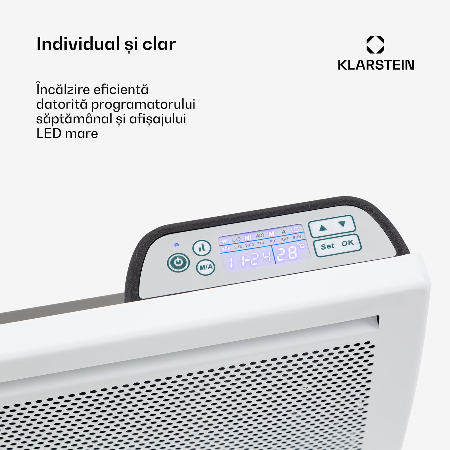 Hot Spot Slimcurve Double Wave, încălzitor 2 în 1, 1000 W, cronometru săptămânal, alb 1000 W | Alb