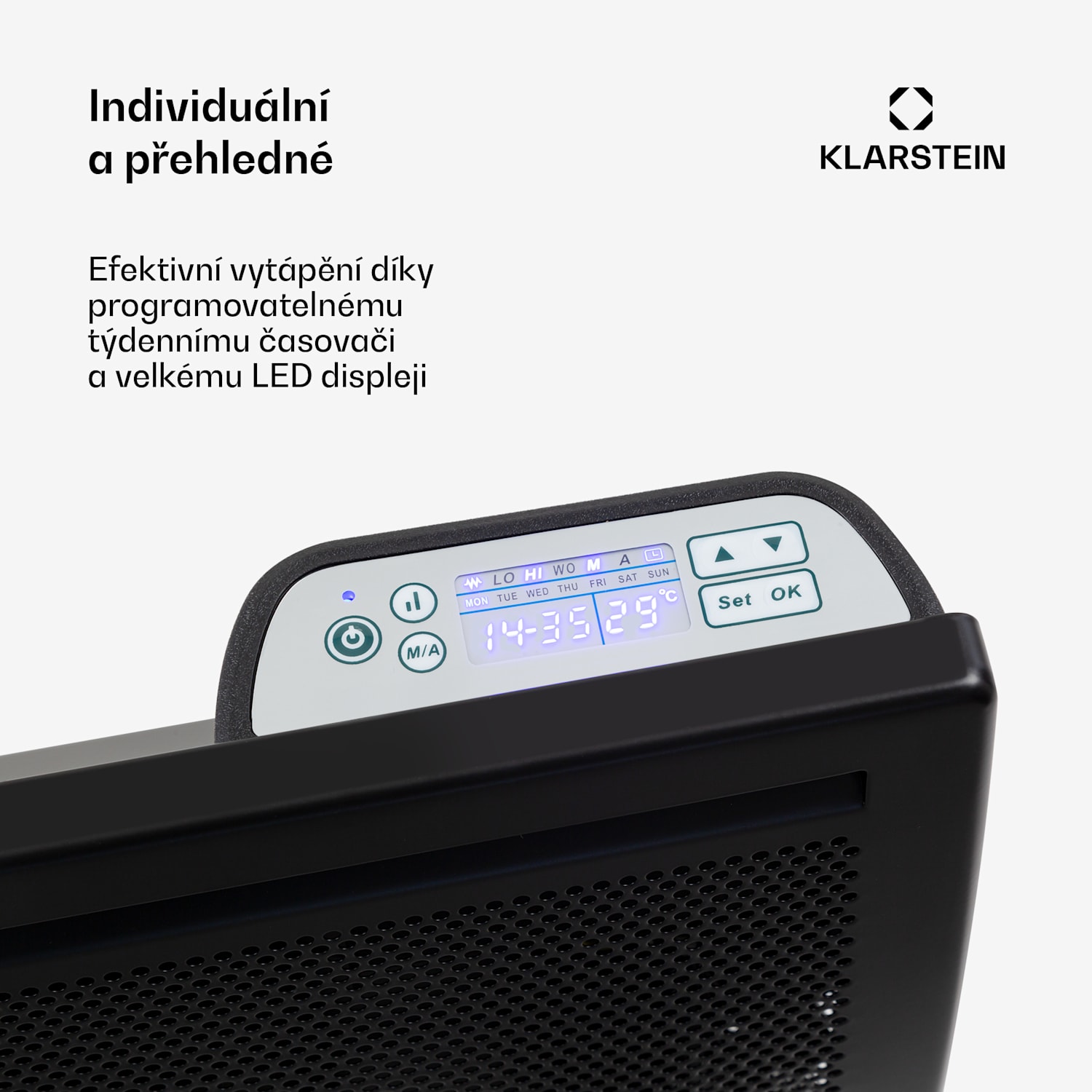 Hot Spot Slimcurve Double Wave, konvektor, 2 v 1 ohřívač, 1000 W, týdenní časovač, černý 1000 W | Černá