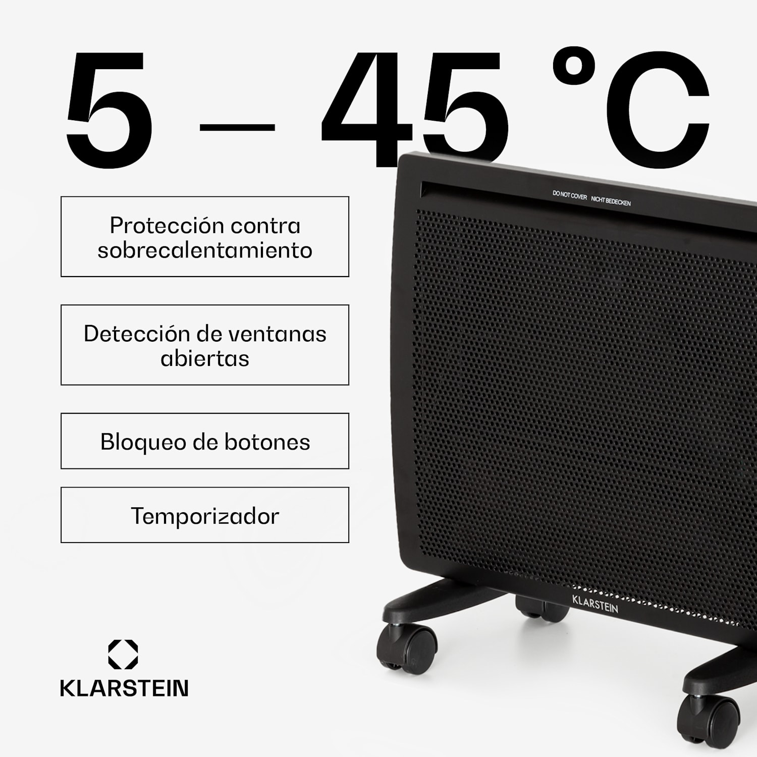 Hot Spot Slimcurve Double Wave Radiador 1000W Temporizador semanal Negro 1000 W | Negro