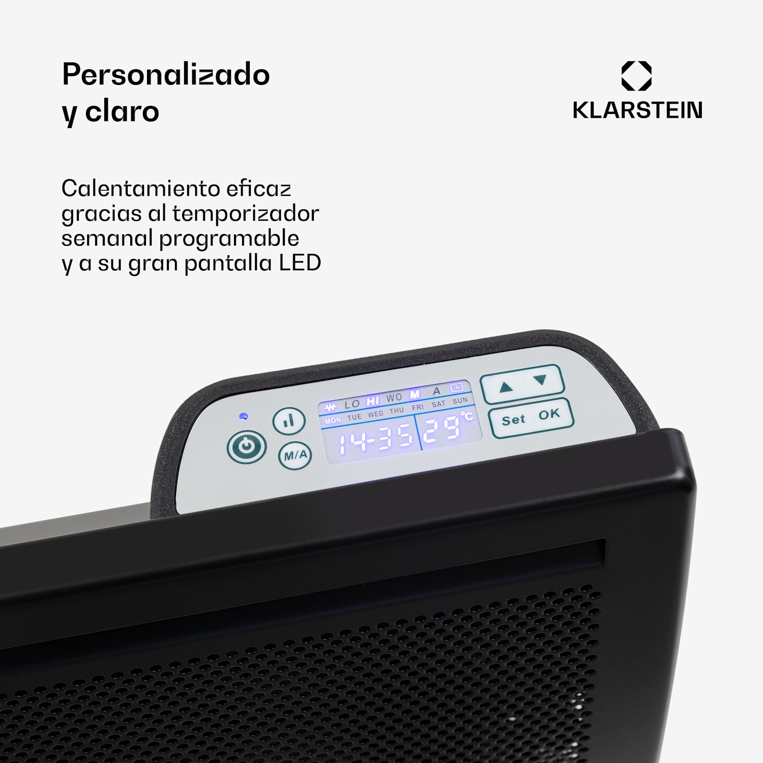 Hot Spot Slimcurve Double Wave Radiador 1000W Temporizador semanal Negro 1000 W | Negro