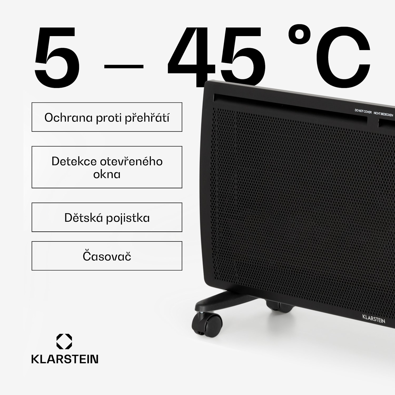 Hot Spot Slimcurve Double Wave, konvektor 2 v 1 ohřívač, 2000 W, týdenní časovač, černý 2000 W | Černá