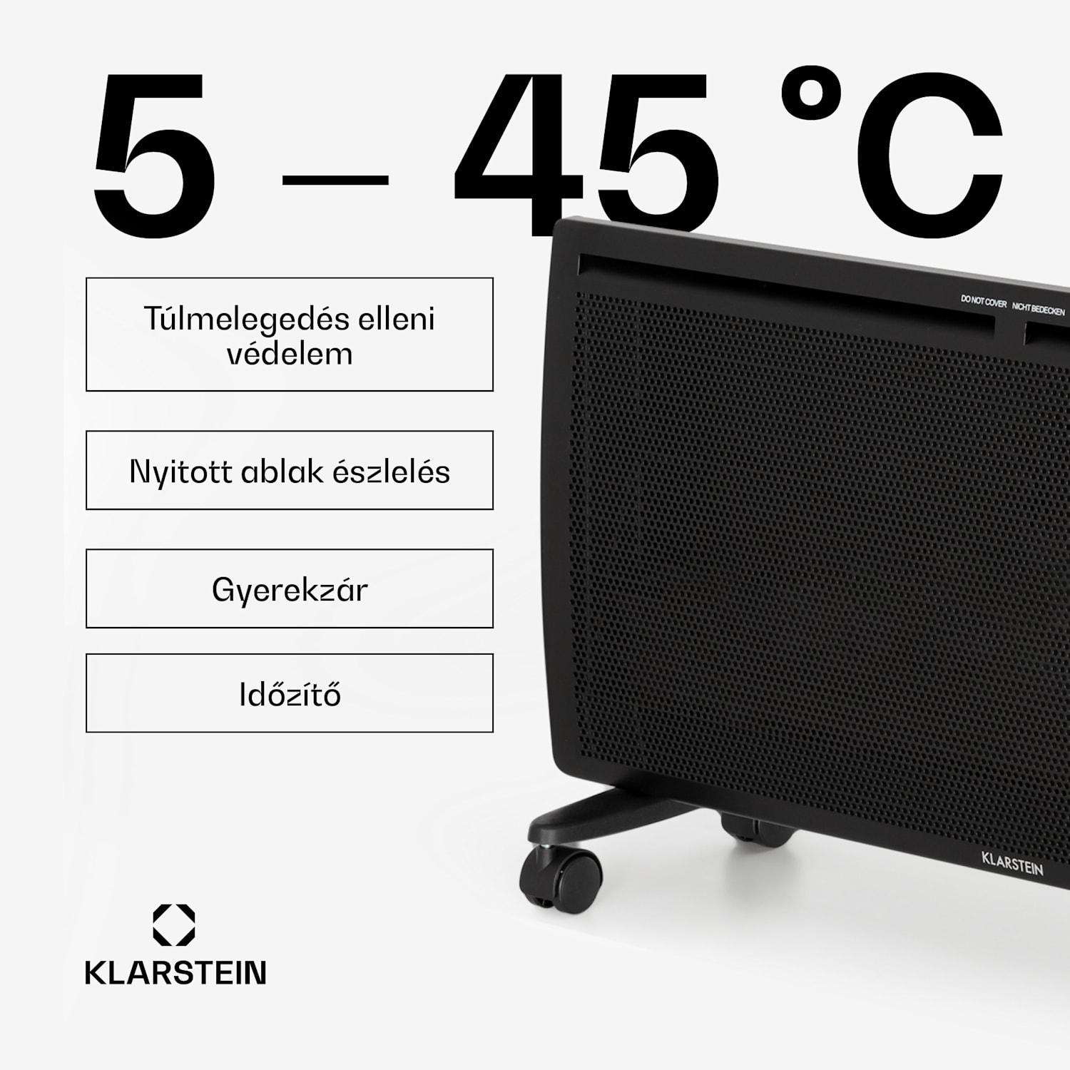 Hot Spot Slimcurve Double Wave, konvektor, 2 az 1-ben fűtőtest, 2000 W, heti időzítő, fekete 2000 W | Fekete