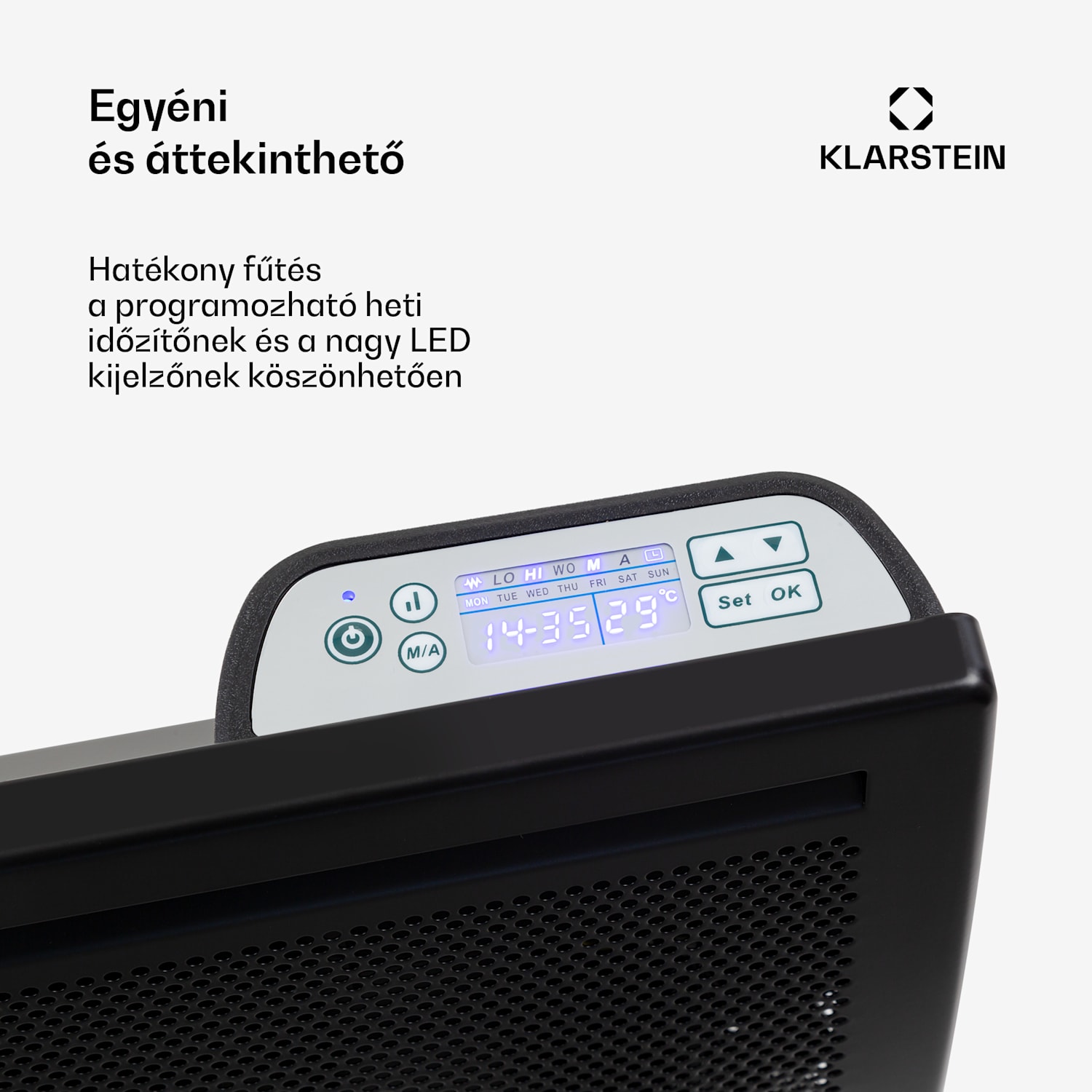 Hot Spot Slimcurve Double Wave, konvektor, 2 az 1-ben fűtőtest, 2000 W, heti időzítő, fekete 2000 W | Fekete