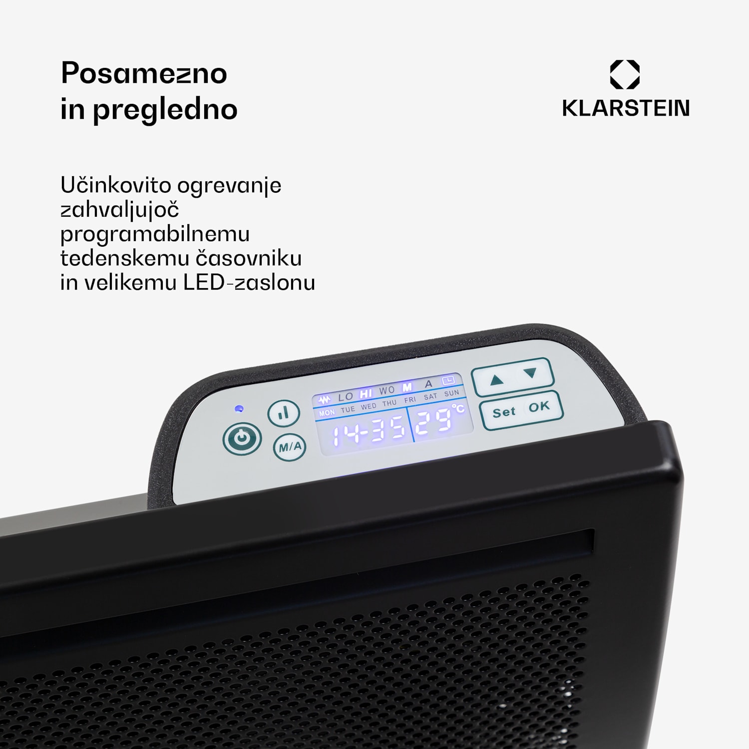 Hot Spot Slimcurve Double Wave, grelec 2 v 1, 2000 W, tedenski timer, črn 2000 W | Črna