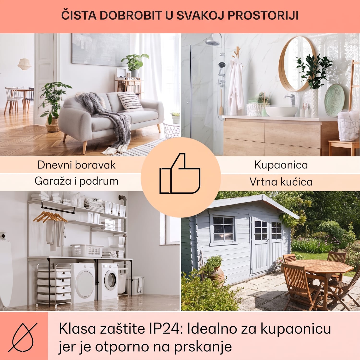 Hot Spot Crystal Reflect Smart, infracrveni grijač, 850 W, aplikacija, tajmer, ogledalo 850 W | Da