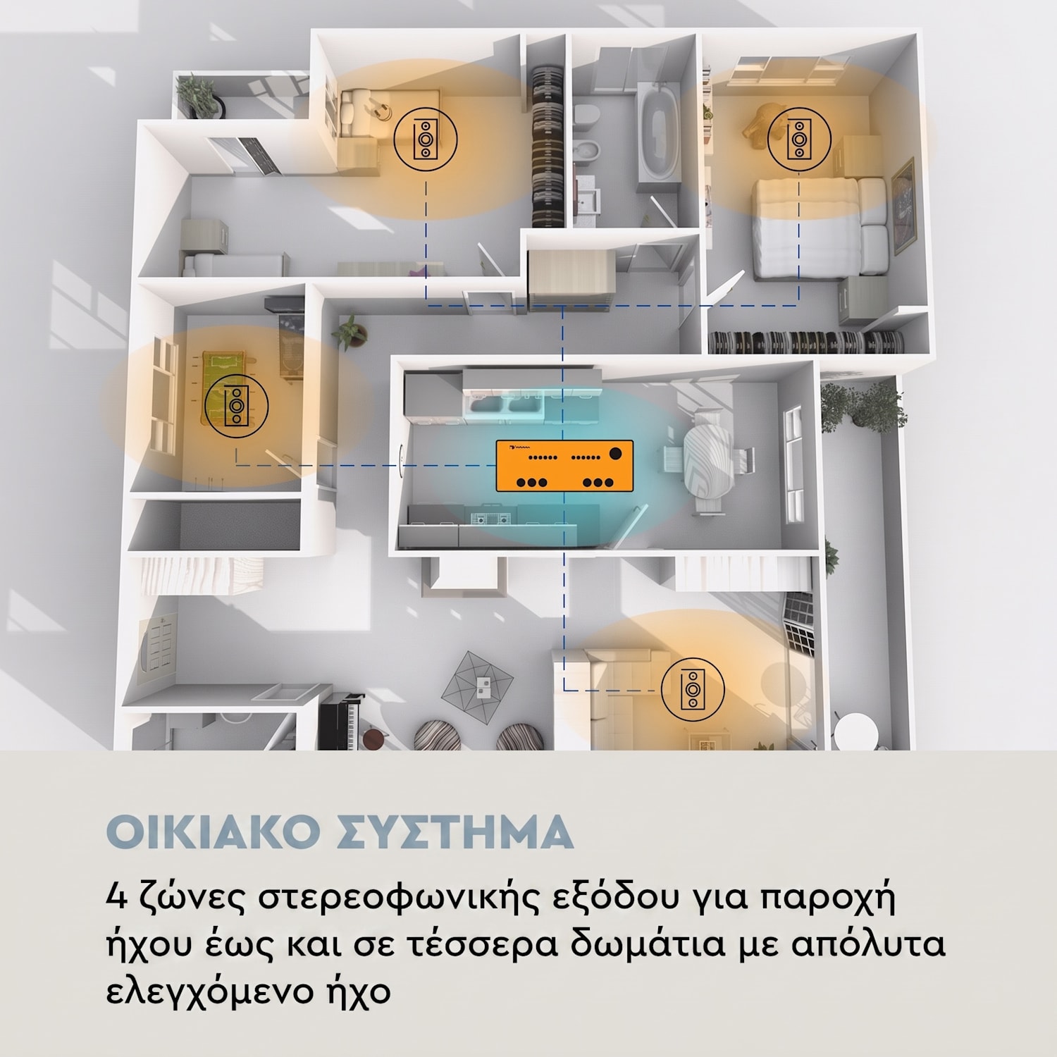 AMP-CD950 DG Ψηφιακός Πολυκαναλικός Ενισχυτής Μαύρο