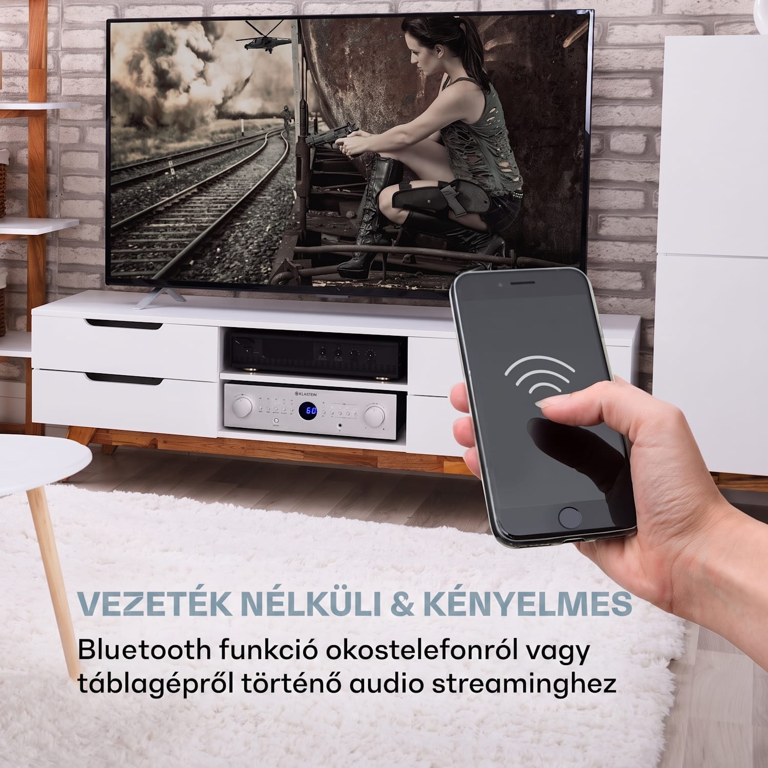 AMP-CD950 DG, digitális többcsatornás erősítő, 8 x 100 W, BT, opt. bemenet, távirányító Ezüst metál