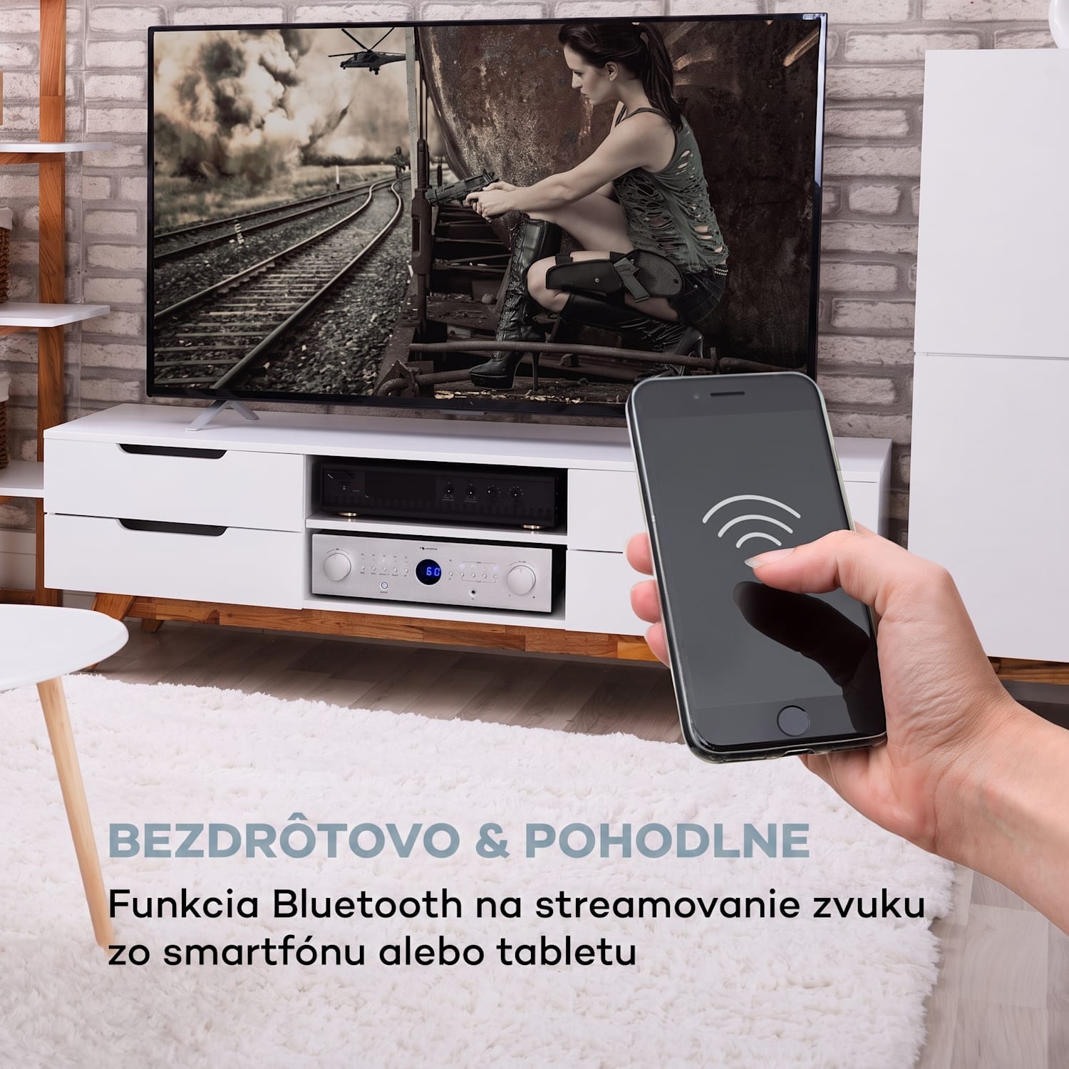AMP-CD950 DG, digitálny viackanálový zosilňovač, 8 x 100 W, BT, opt. vstup, diaľkový ovládač Strieborná metalíza