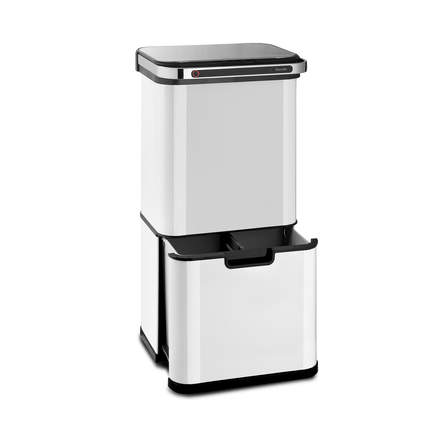 Touchless Ultraclean sensor prullenbak 60L 3 vakken roestvrij staal wit Wit