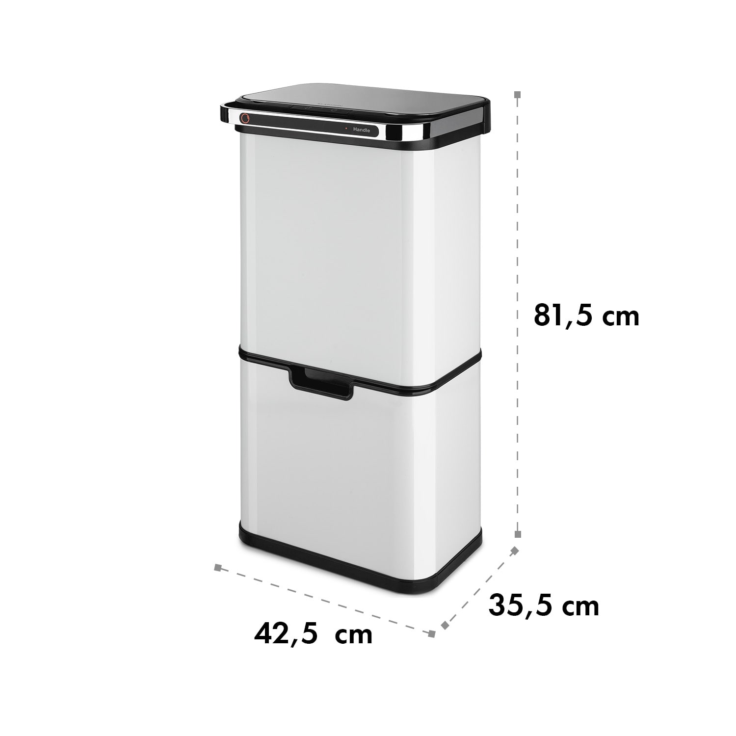 Touchless Ultraclean sensor prullenbak 60L 3 vakken roestvrij staal wit Wit
