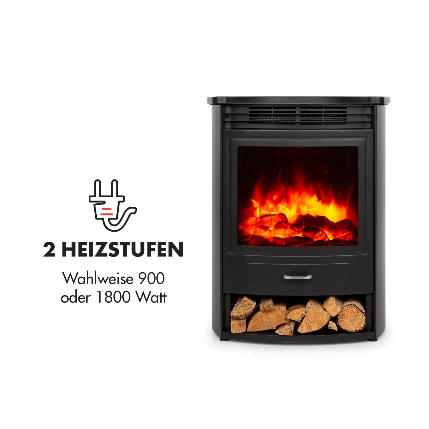 Bormio S Smart Elektrokamin 950/1800W Thermostat Wochentimer 1800 W | Nein | Schwarz