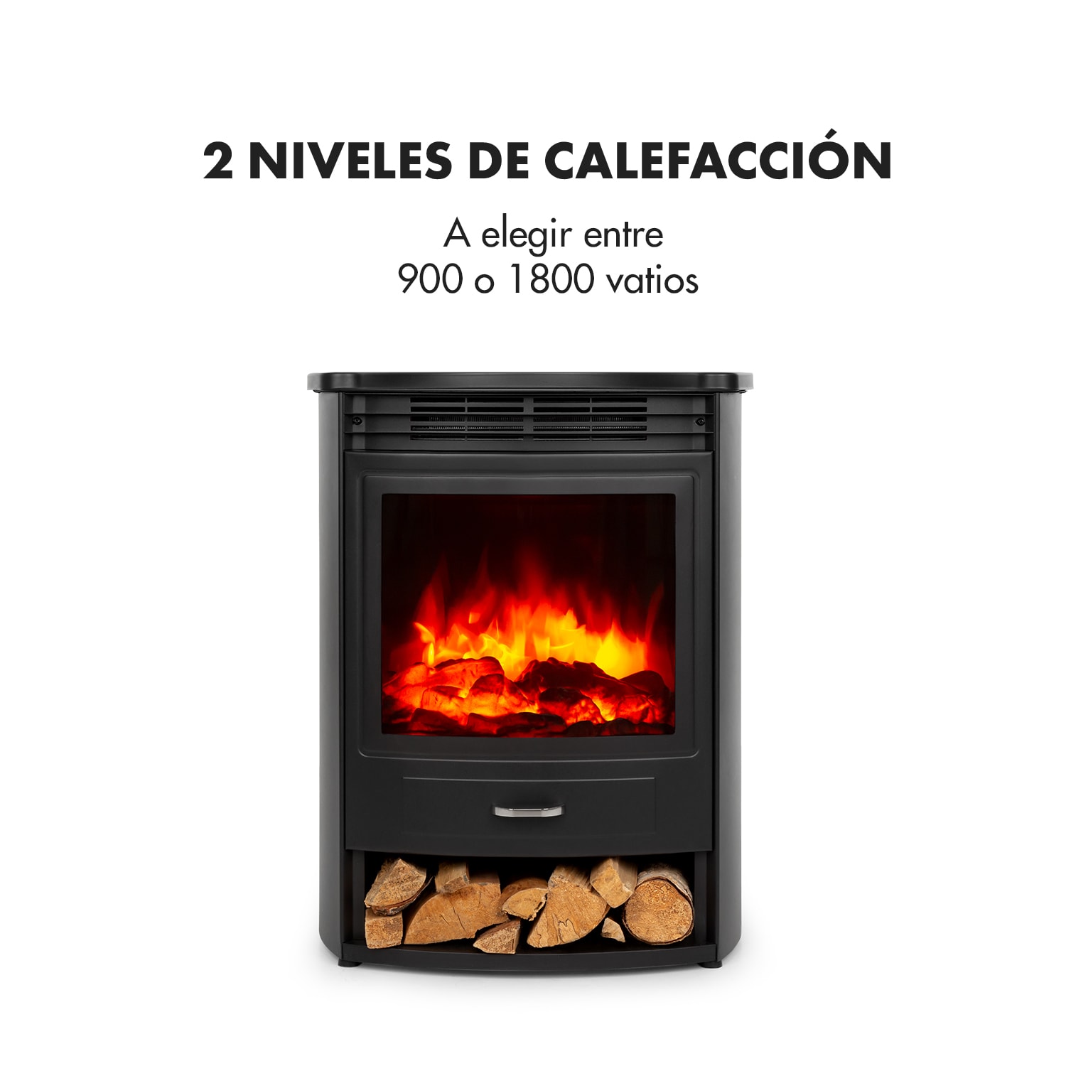 Chimenea eléctrica inteligente  Bormio S 950/1800W Termostato Temporizador semanal 1800 W | No | Negro