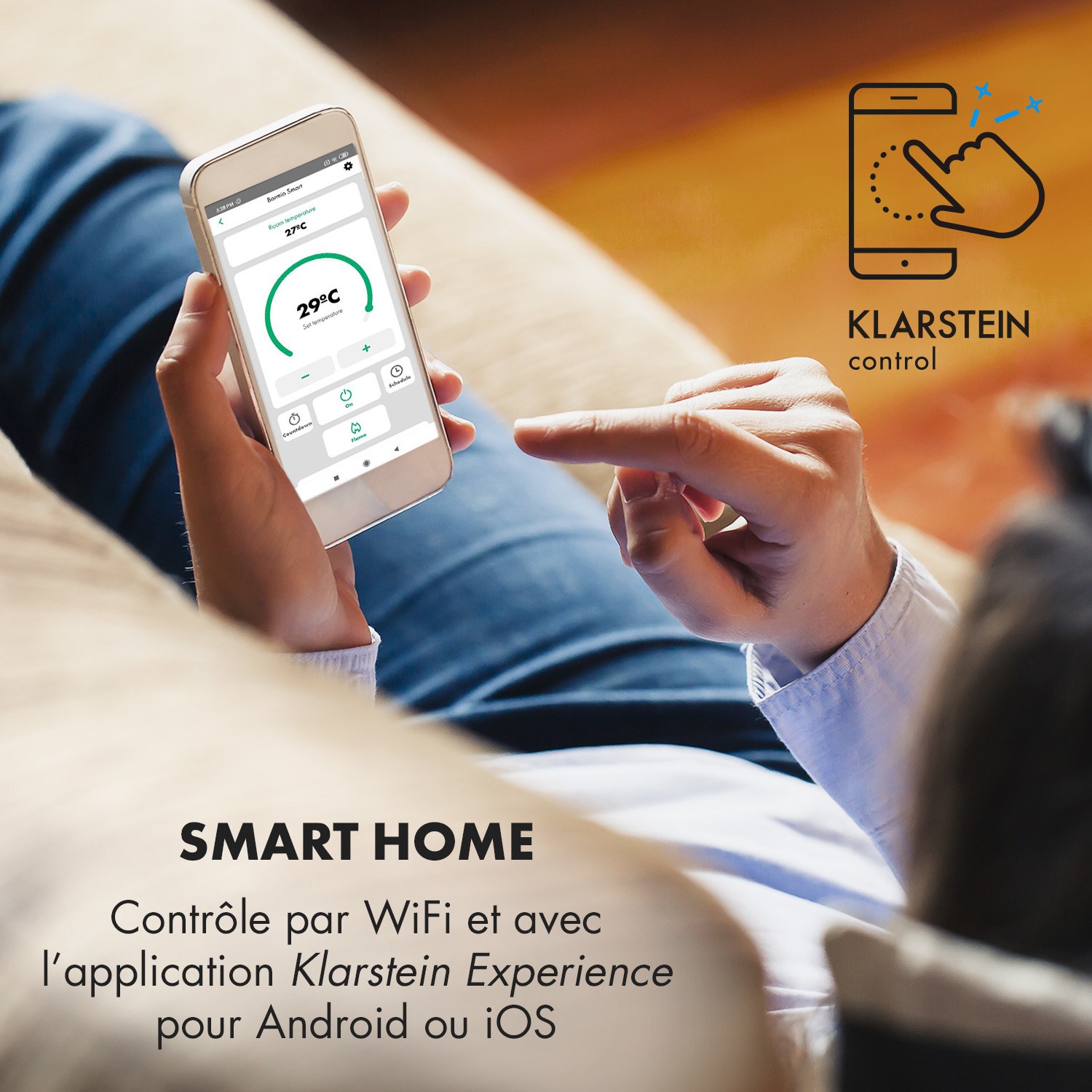 Bormio S Smart elektrische haard 950/ 1900 W thermostaat weektimer 1800 W | Nee | Zwart