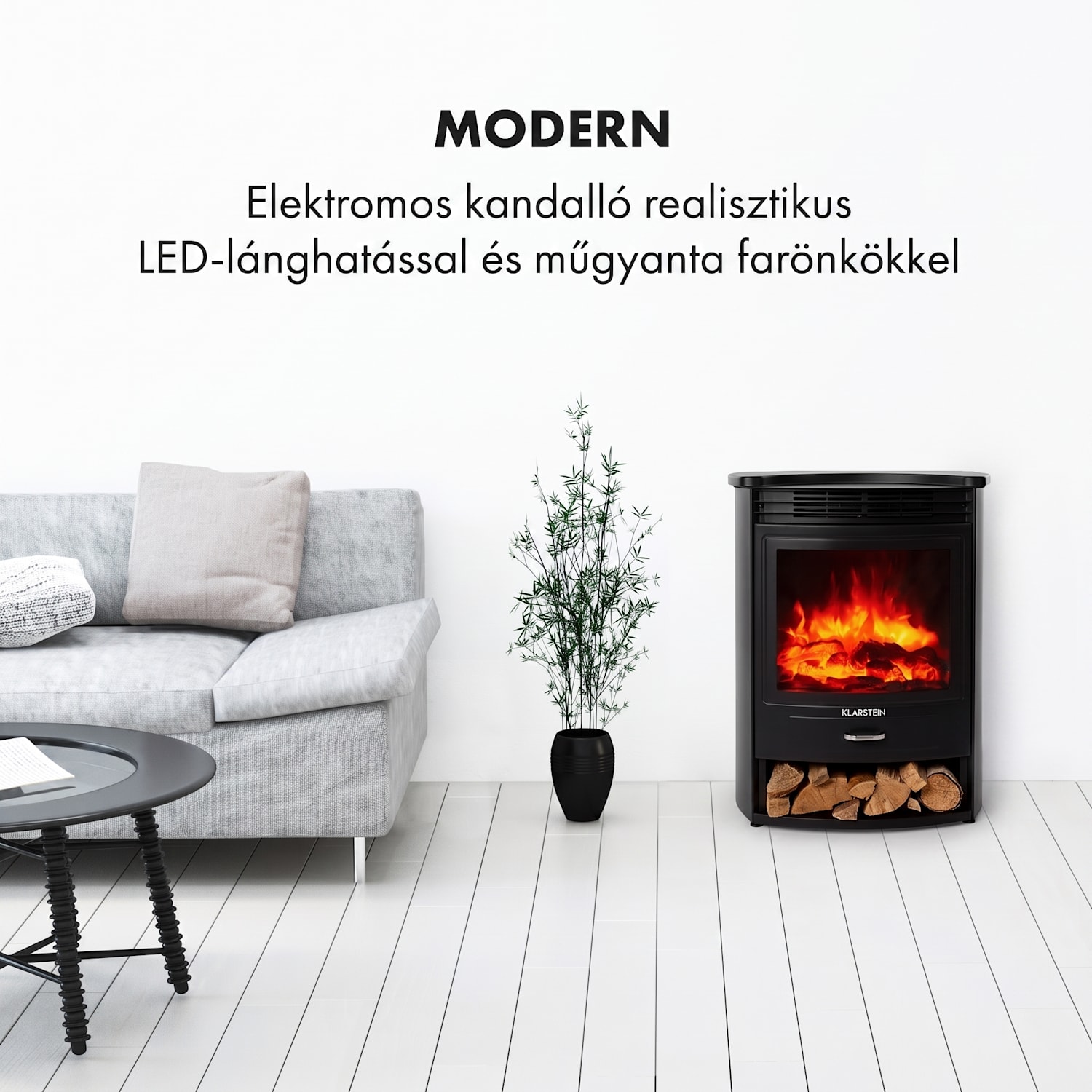 Bormio S Smart, elektromos kandalló, 950/1800 W, termosztát, heti időzítő, fekete 1800 W | Nem | Fekete