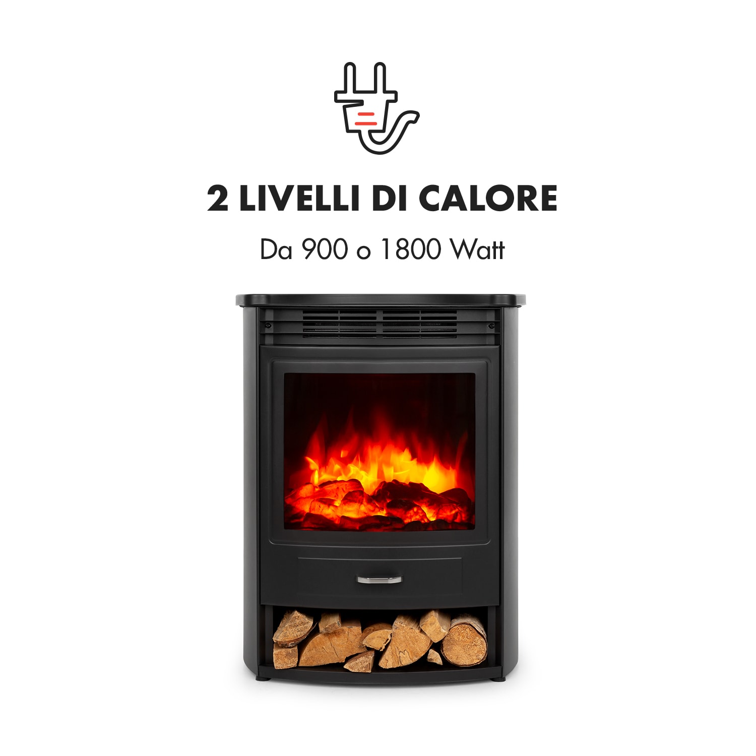 Bormio Smart Electric Fireplace 950/1800W Termostato Timer settimanale 1800 W | No | Nero