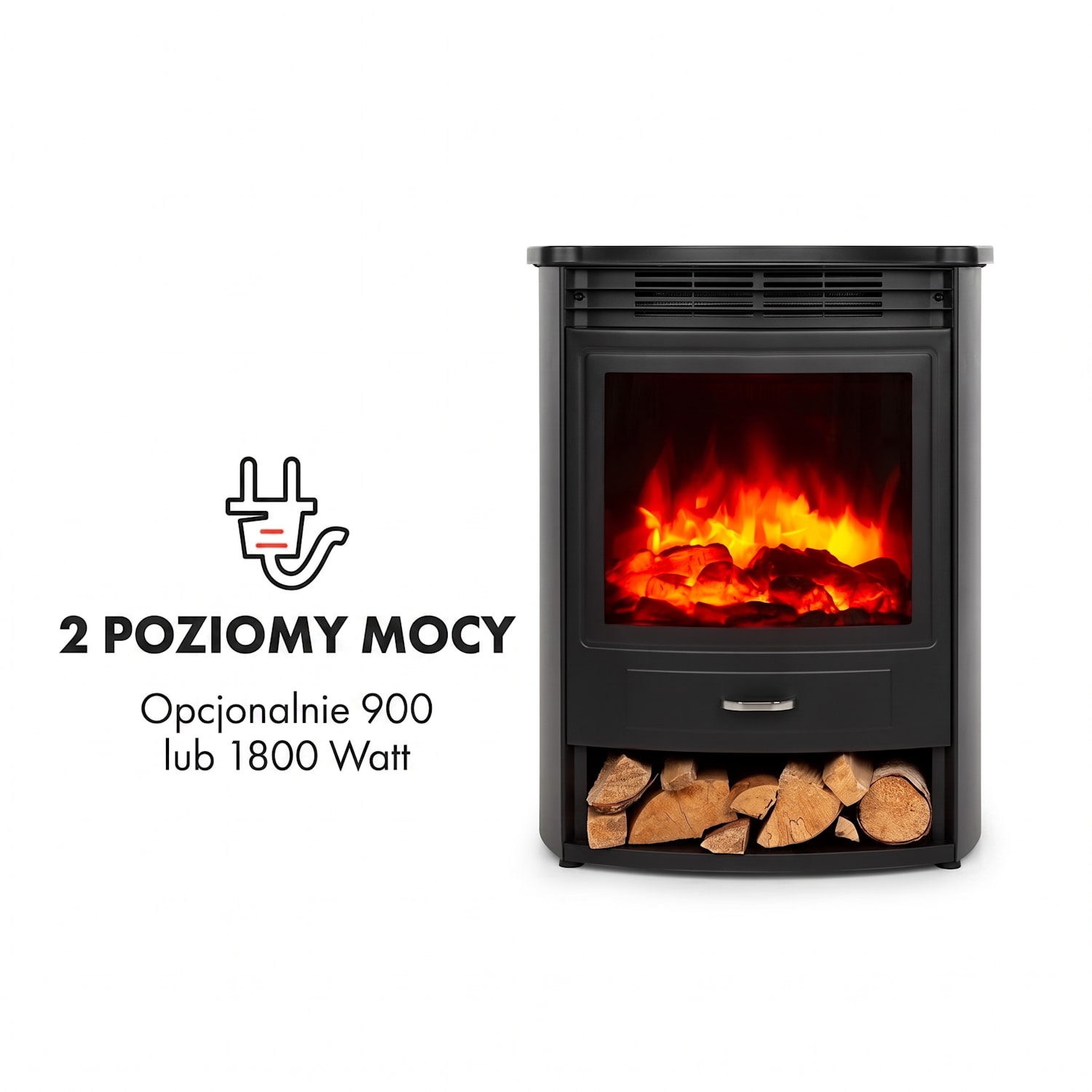 Bormio S Smart, kominek elektryczny, 950/1800 W, termostat, timer tygodniowy, czarny 1800 W | Nie | Czarny