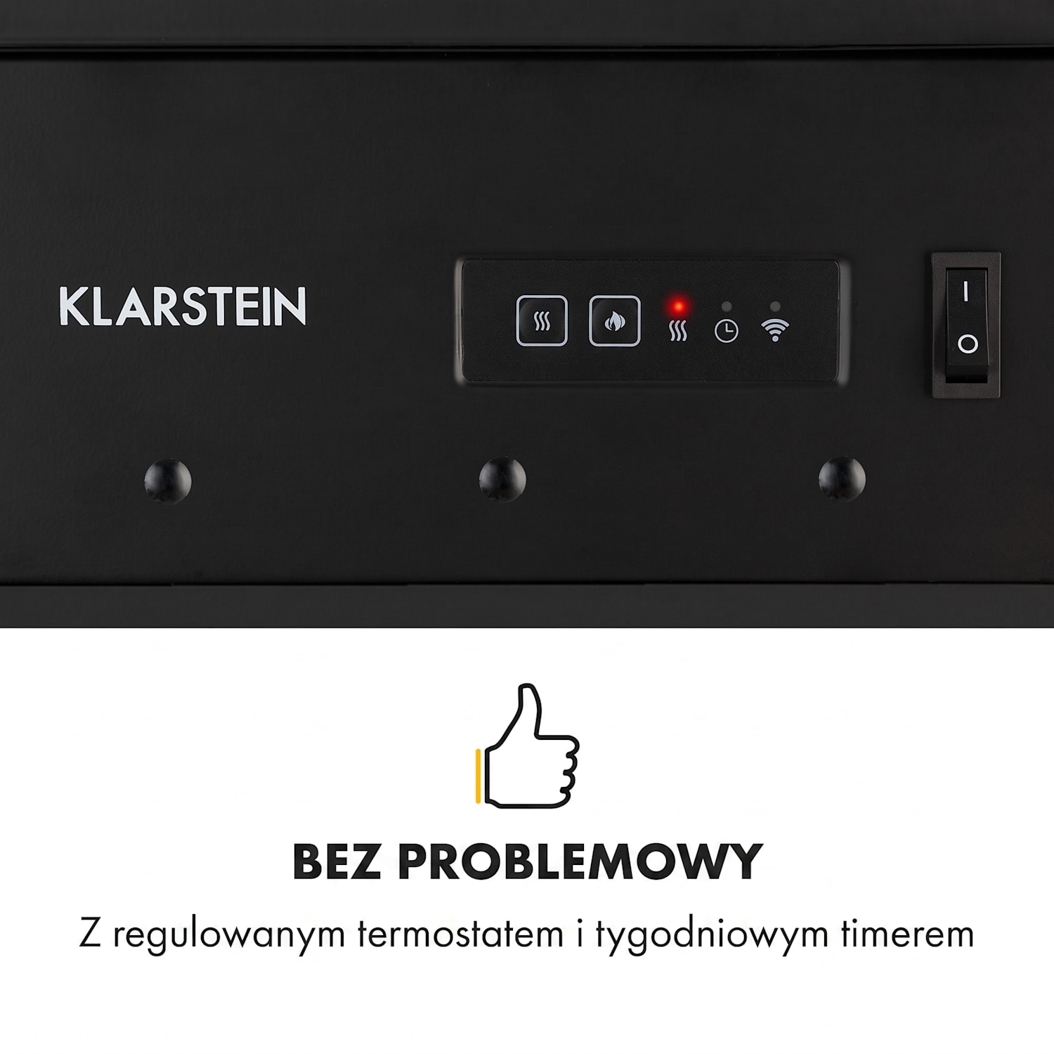 Bormio S Smart, kominek elektryczny, 950/1800 W, termostat, timer tygodniowy, czarny 1800 W | Nie | Czarny