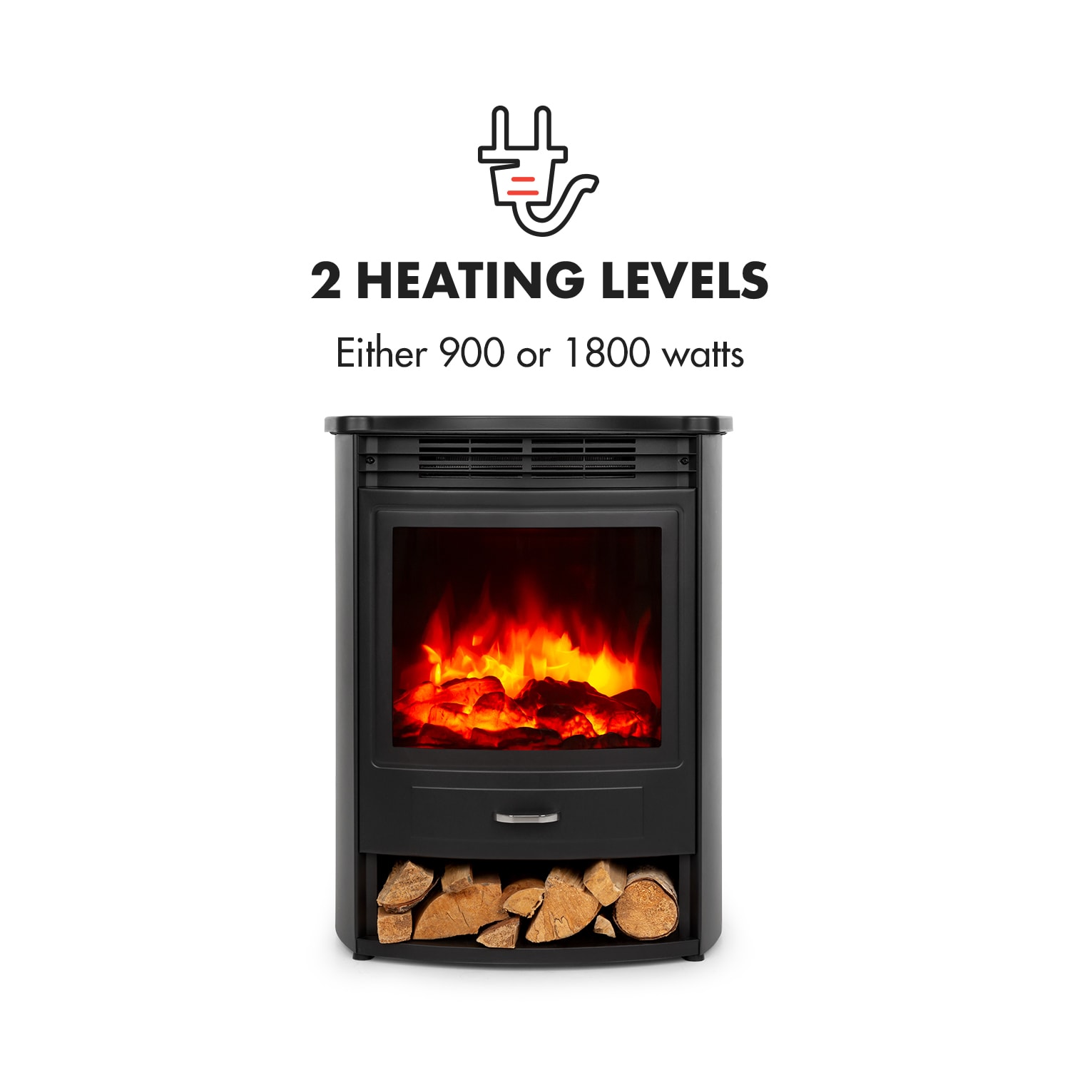 Lareira elétrica Bormio S Smart 950/1900W Termostato Temporizador Semanal 1800 W | Não | Preto