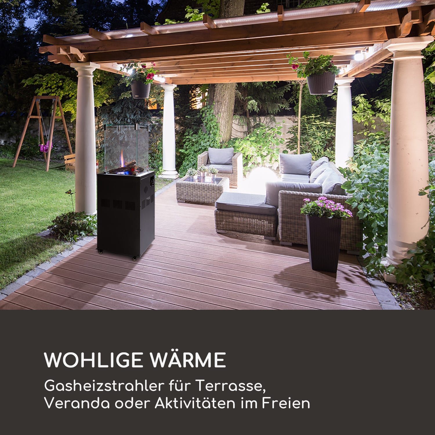 Flagranti Crystal View Gasheizstrahler 8kW Edelstahl