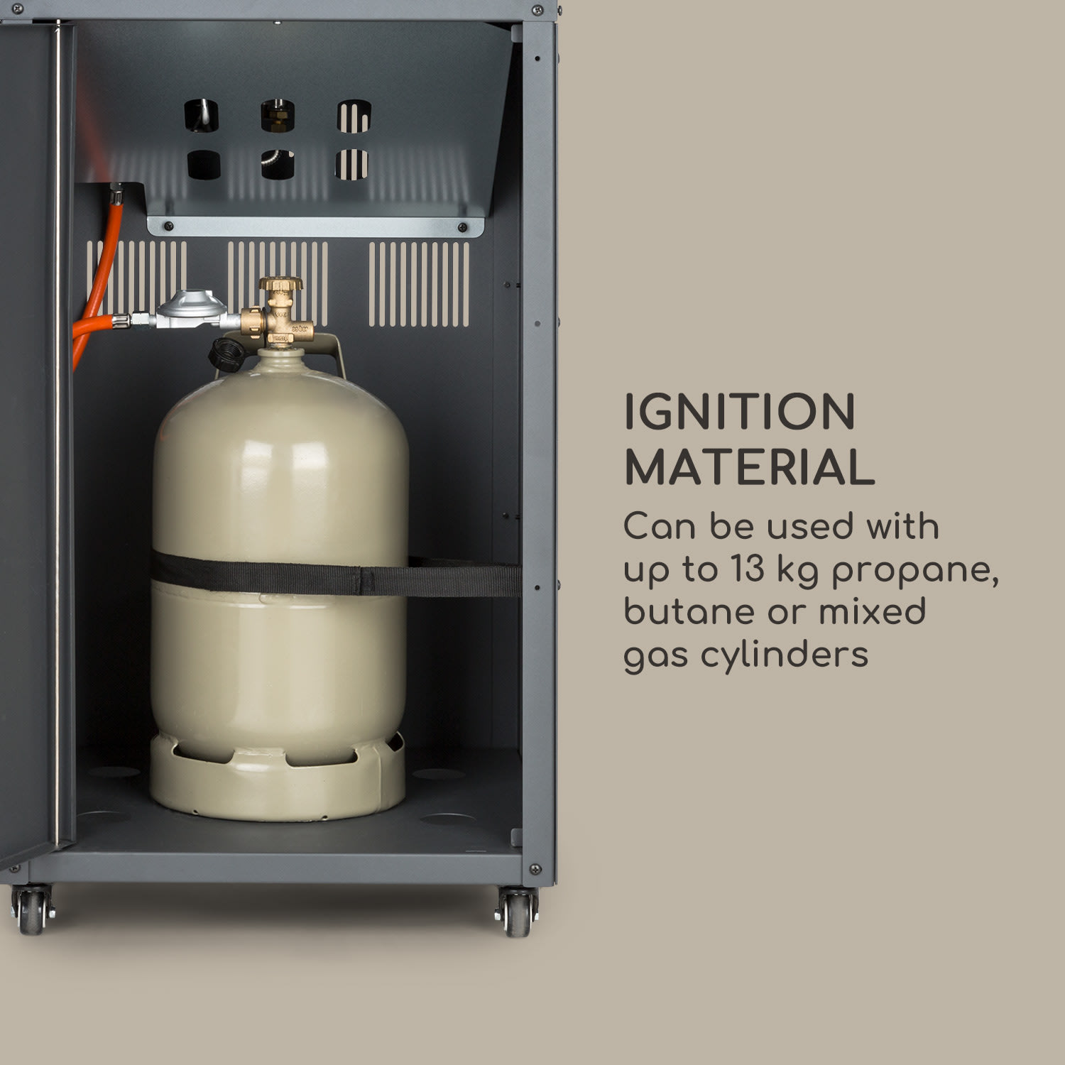 Calentador radiante de gas Blum Flagranti Crystal View 8kW acero inoxidable Gris Oscuro