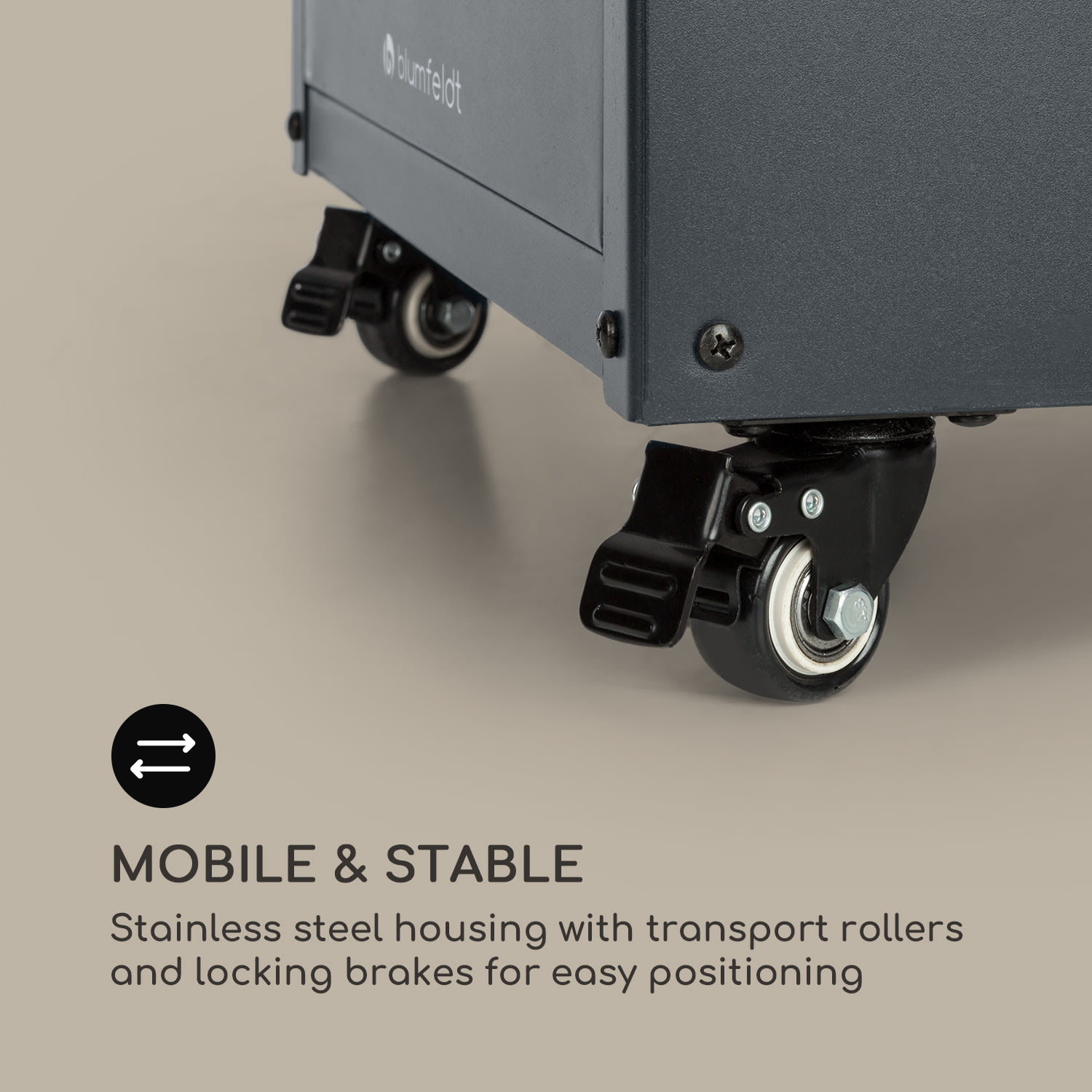 Calentador radiante de gas Blum Flagranti Crystal View 8kW acero inoxidable Gris Oscuro