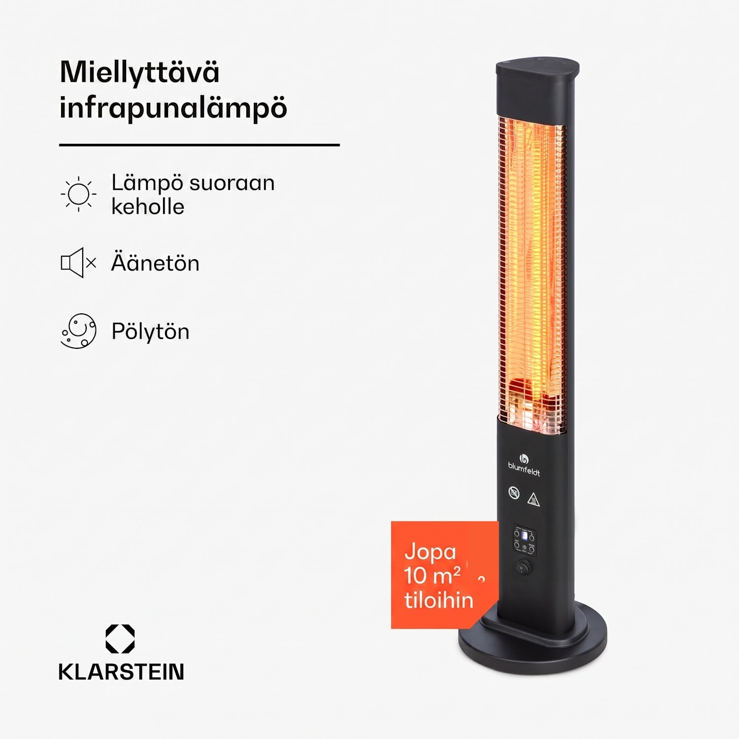 Heat Guru Plus In & Out, lämmitin, 1200 W, 3 lämmityporrasta, musta 
