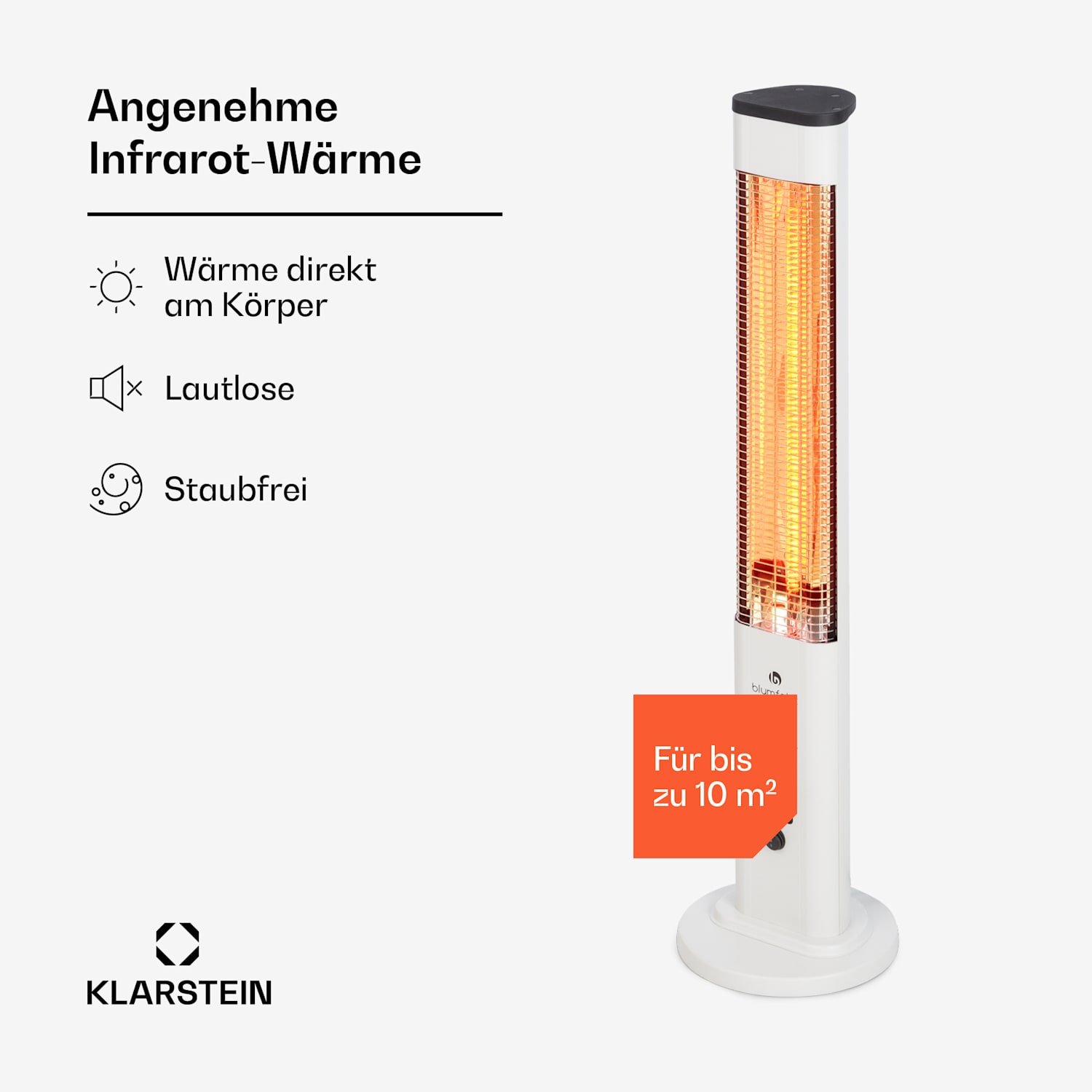Heat Guru Plus Outdoor Heizstrahler 1200W 3 Heizstufen Fernbedienung 1200 W | Weiß