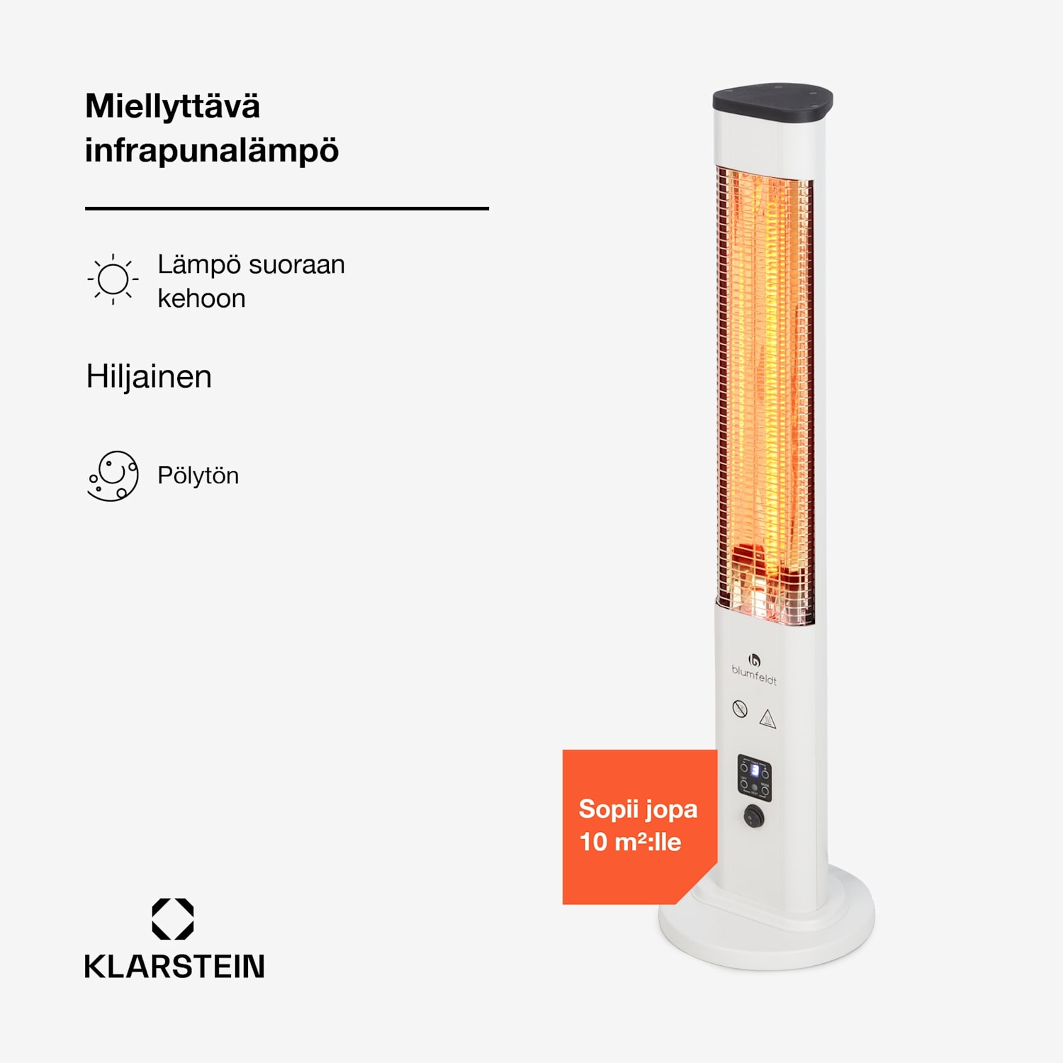 Heat Guru Plus In & Out lämmitin 1200 W 3 lämmitysporrasta kaukosäädin 1200 W | Valkoinen