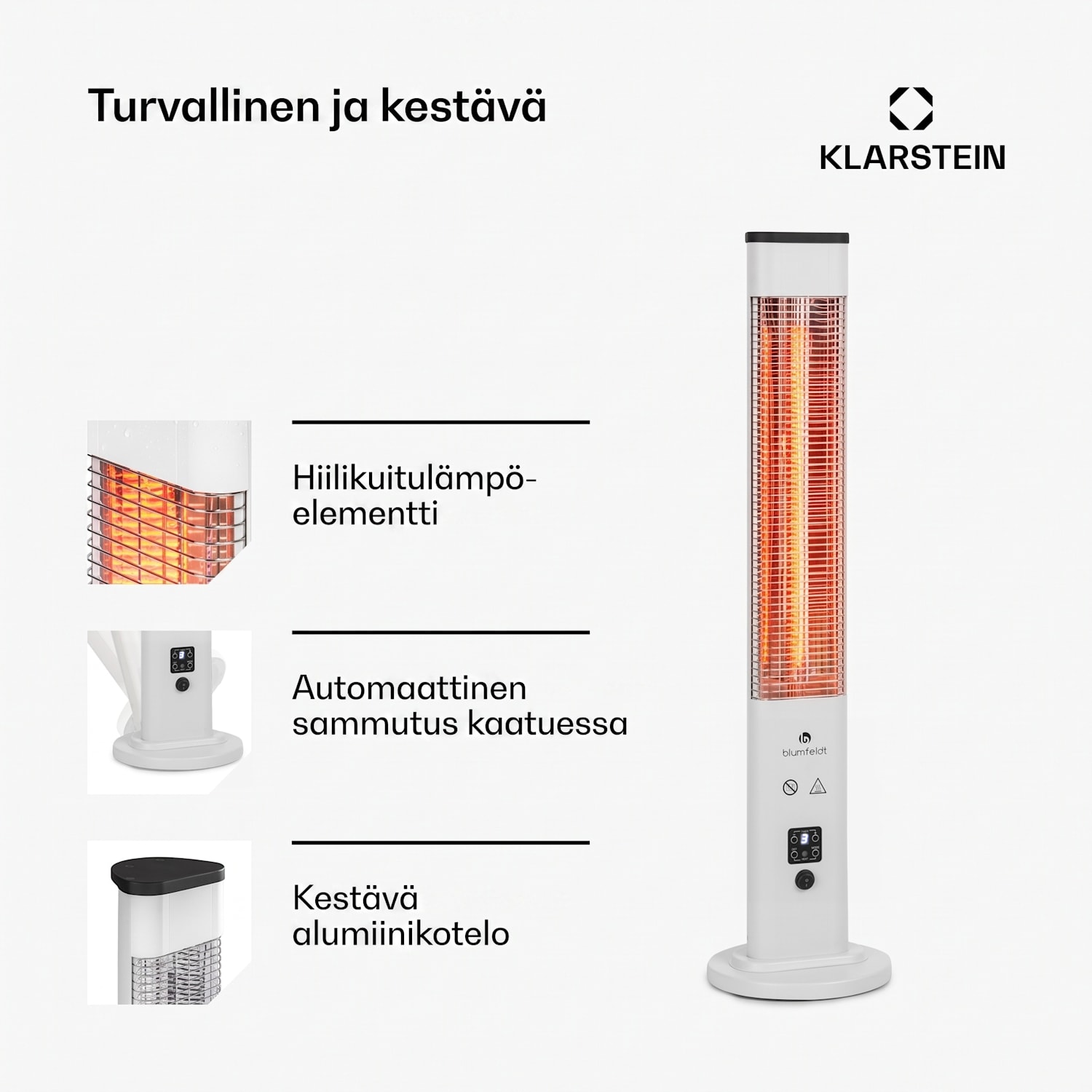 Heat Guru Plus In & Out lämmitin 1200 W 3 lämmitysporrasta kaukosäädin 1200 W | Valkoinen