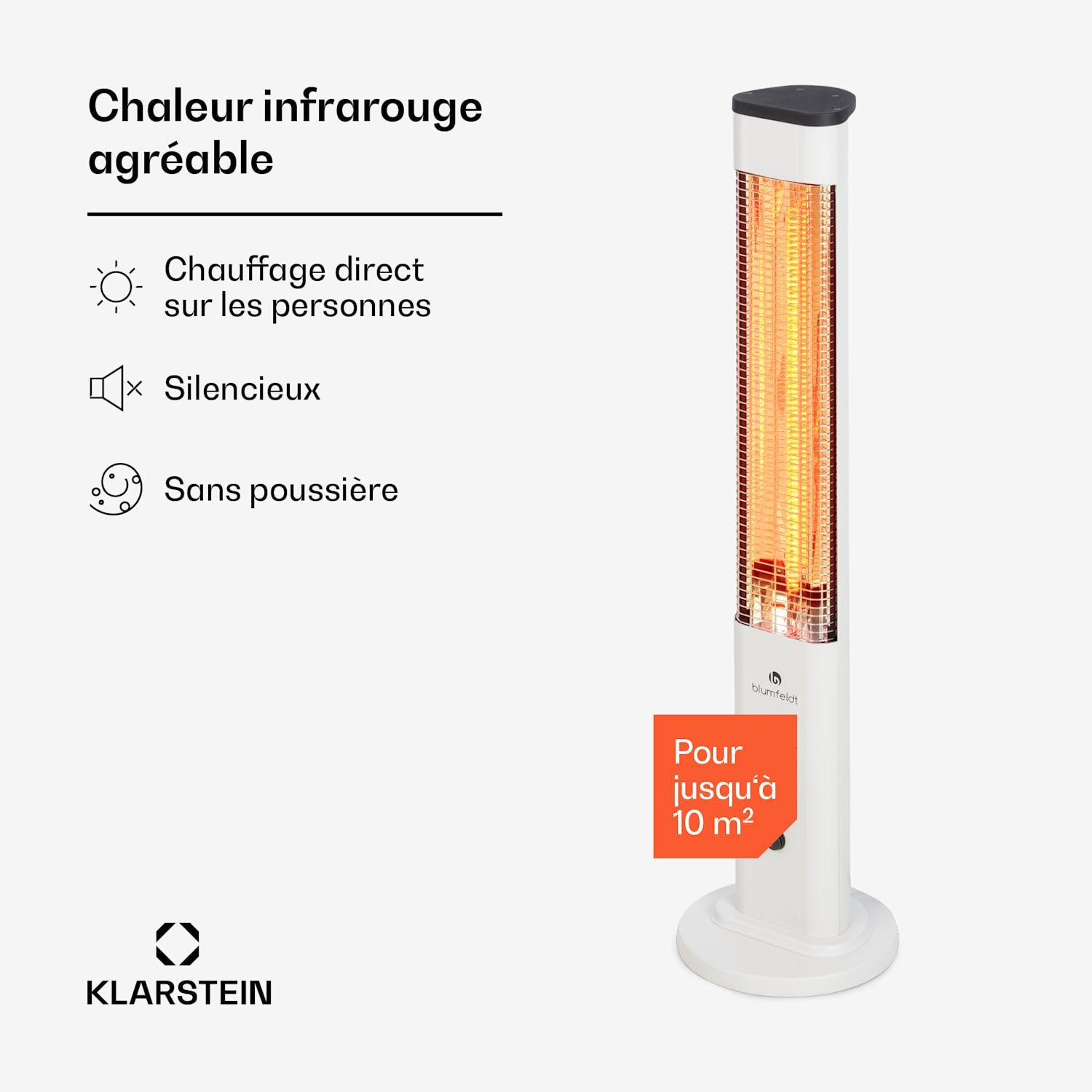 Heat Guru Plus In & Out warmtestraler 1200W 3 standen afstandsbediening 1200 W | Wit