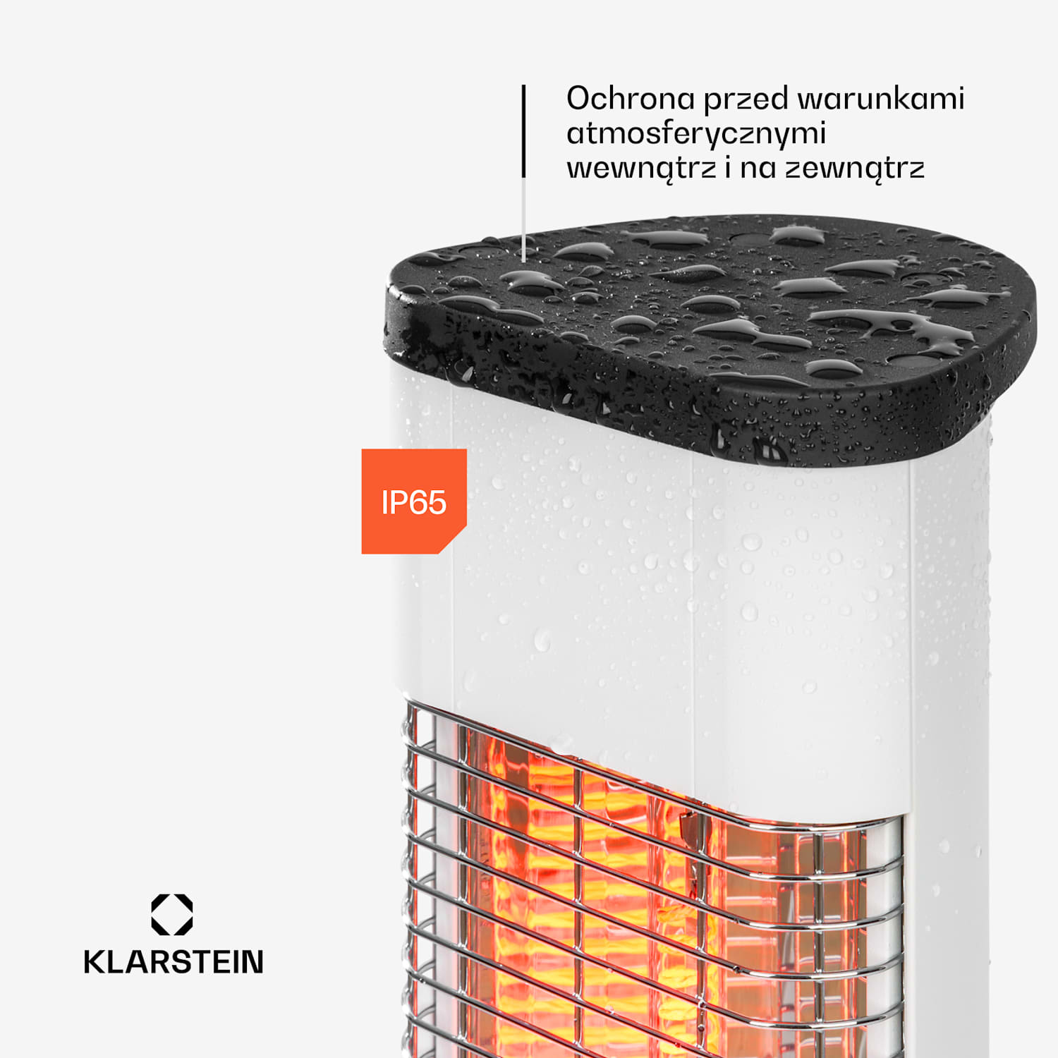 Heat Guru Plus, promiennik podczerwieni, kolumnowy, 1200 W, 3 poziomy grzania, pilot zdalnego sterowania 1200 W | Biały