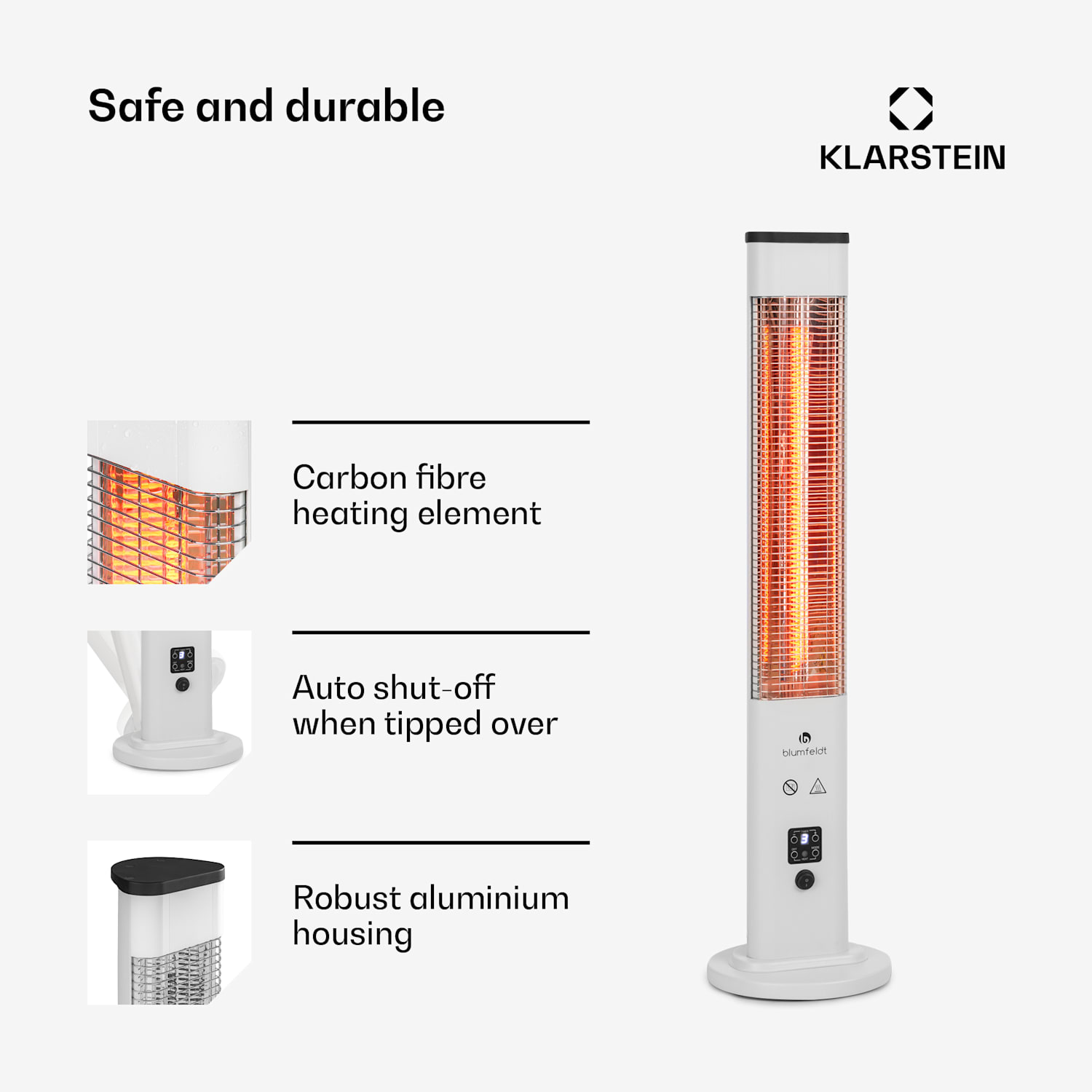 Heat Guru Plus In & Out Aquecedor 1200W 3 Níveis de Aquecimento Comando de Controlo Remoto 1200 W | Branco