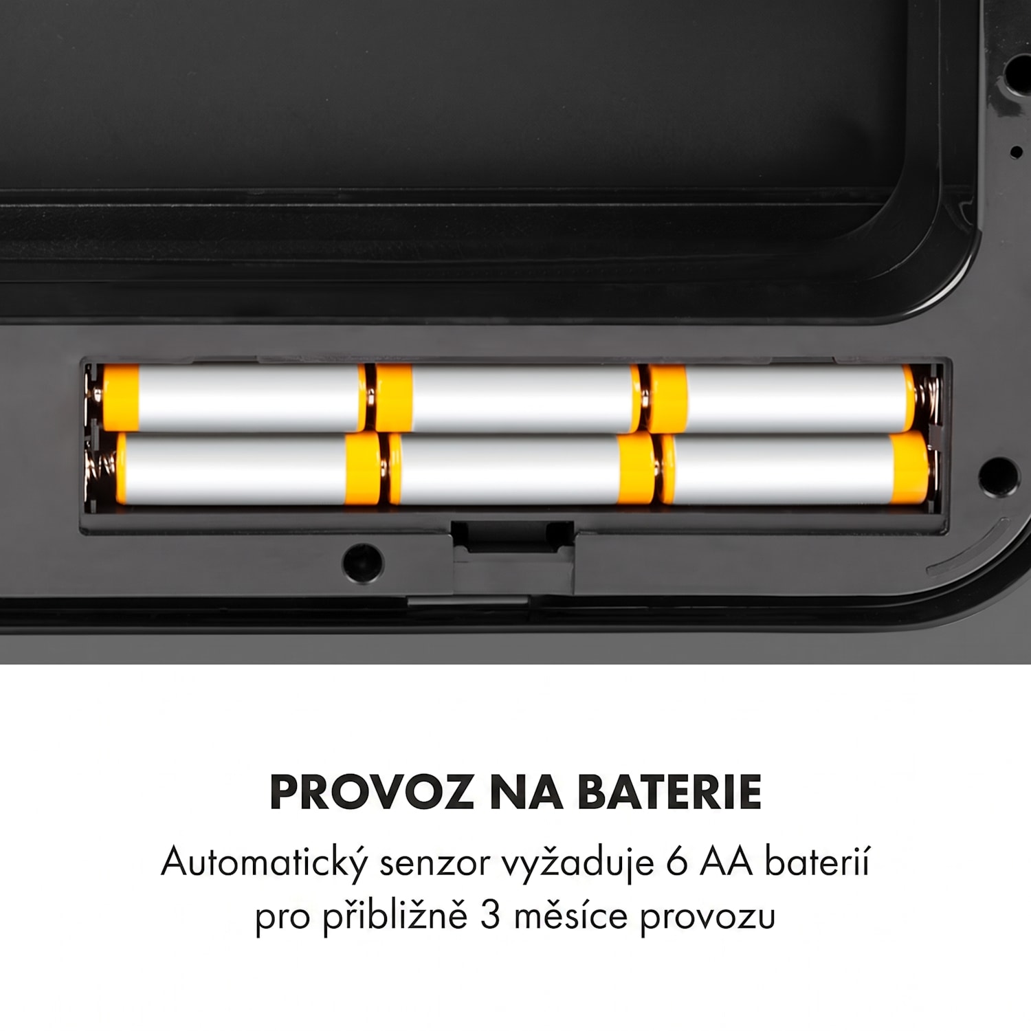 TouchLess Black Stainless Steel, odpadkový koš, senzor, 72 l, černý Černá