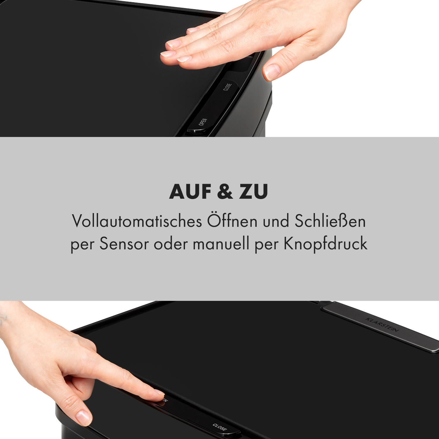 Touchless Black Stainless Steel Müllsammler Sensor 72L 4 Behälter ABS / PP / Edelstahl schwarz 