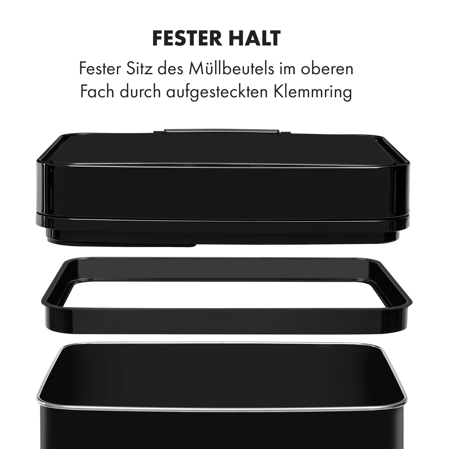 Touchless Black Stainless Steel Müllsammler Sensor 72L 4 Behälter ABS / PP / Edelstahl schwarz 