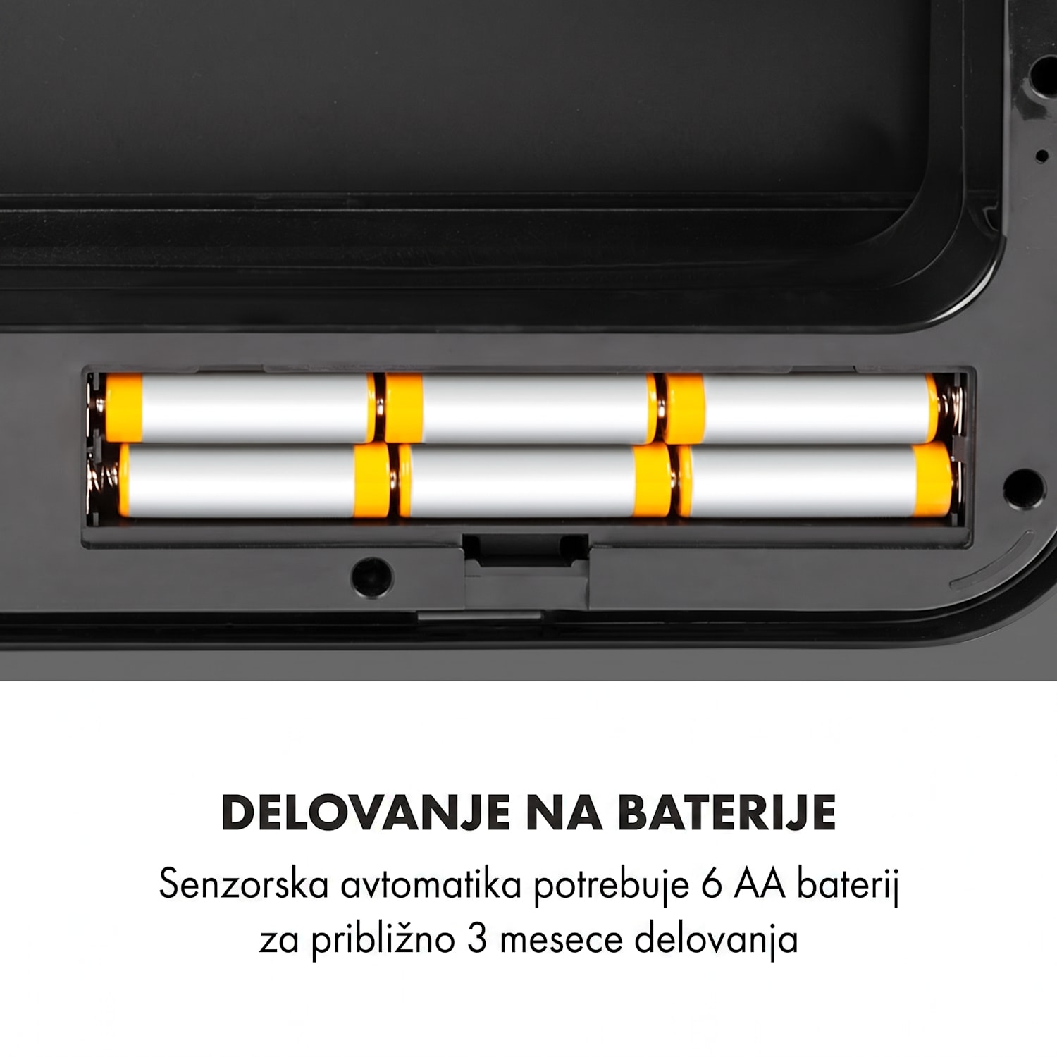 Touchless Black Stainless Steel, koš za odpadke, senzor, 72 l, črna barva Črna