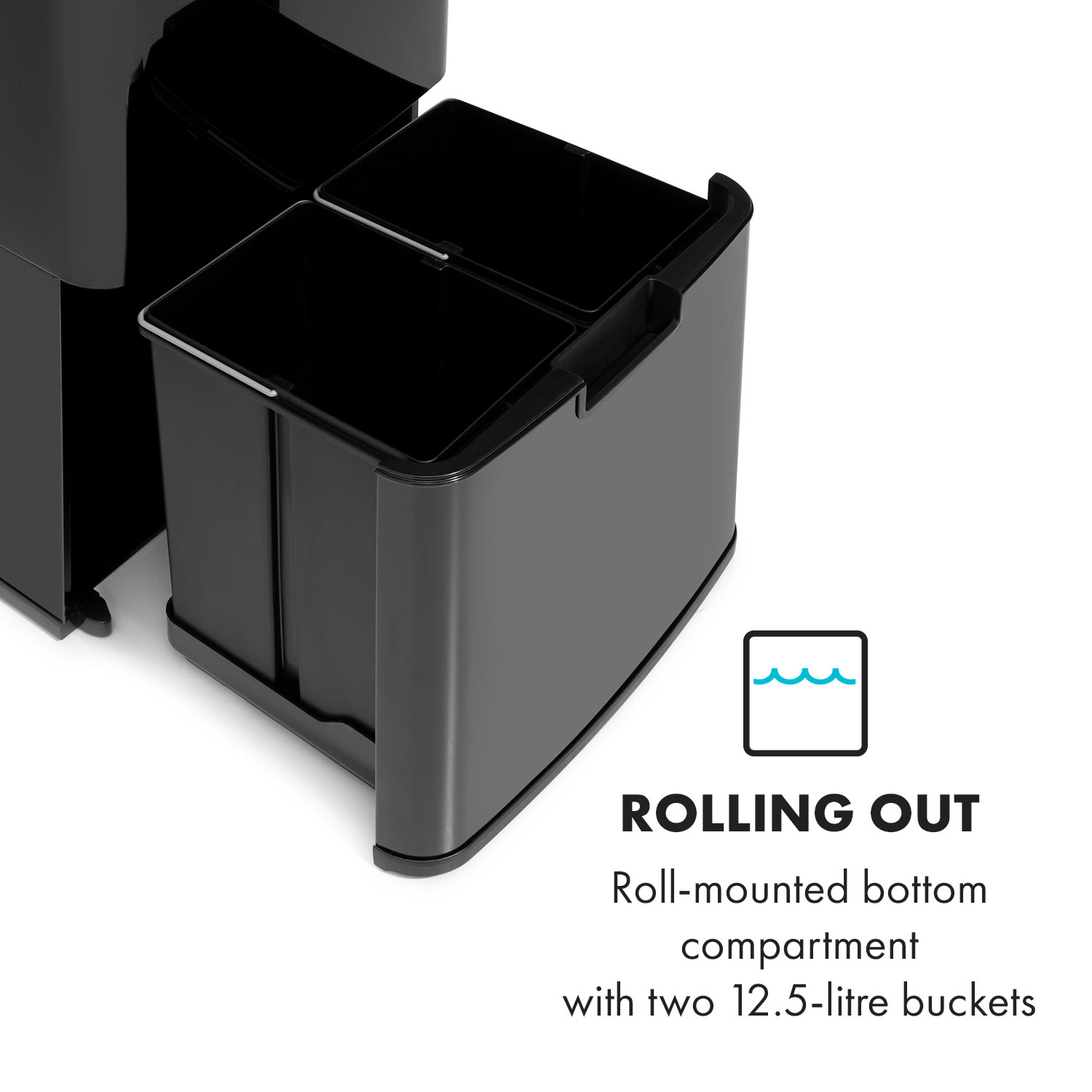 Touchless Black Stainless Steel afvalbak sensor 72L zwart Zwart