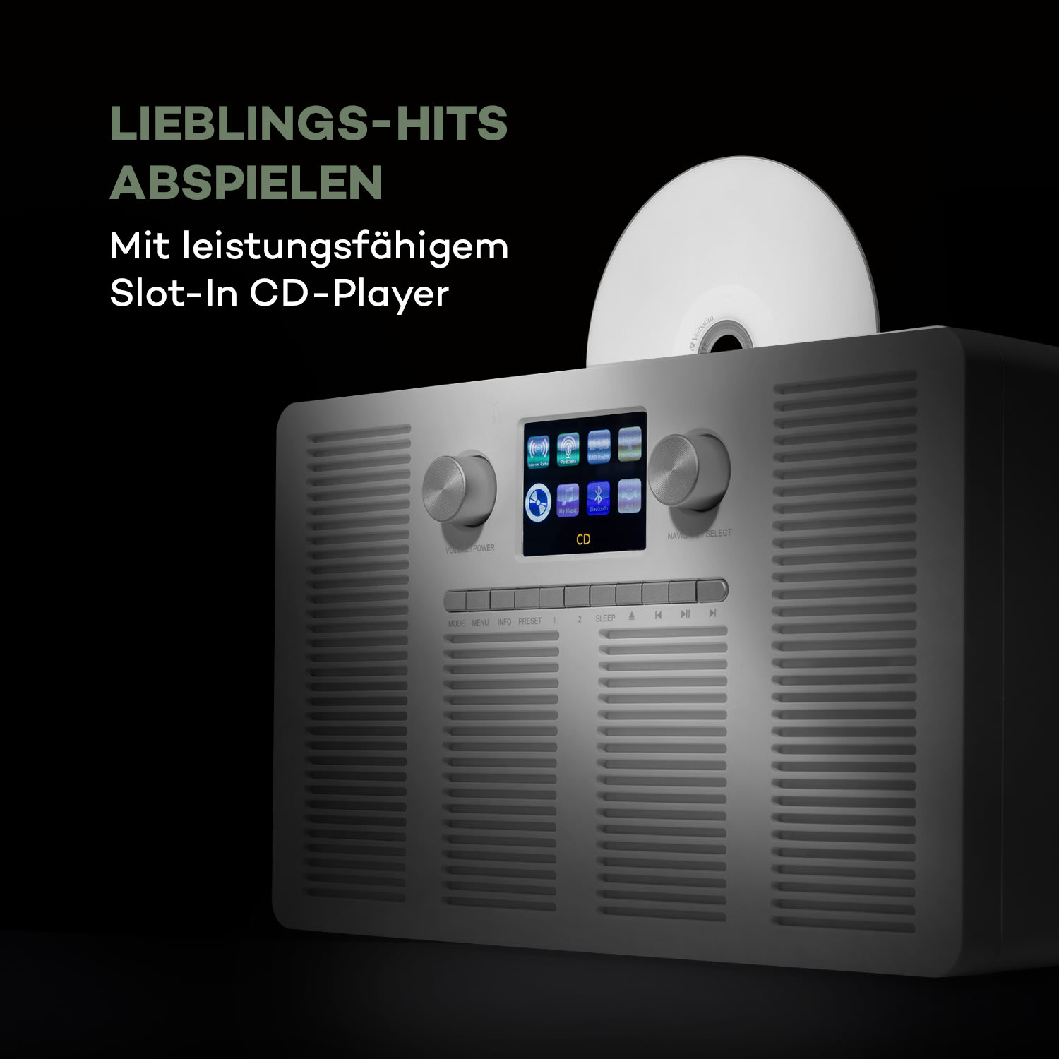 Vertico Radio Internet avec lecteur CD IR / DAB + / FM BT Écran HCC 2,4 " 