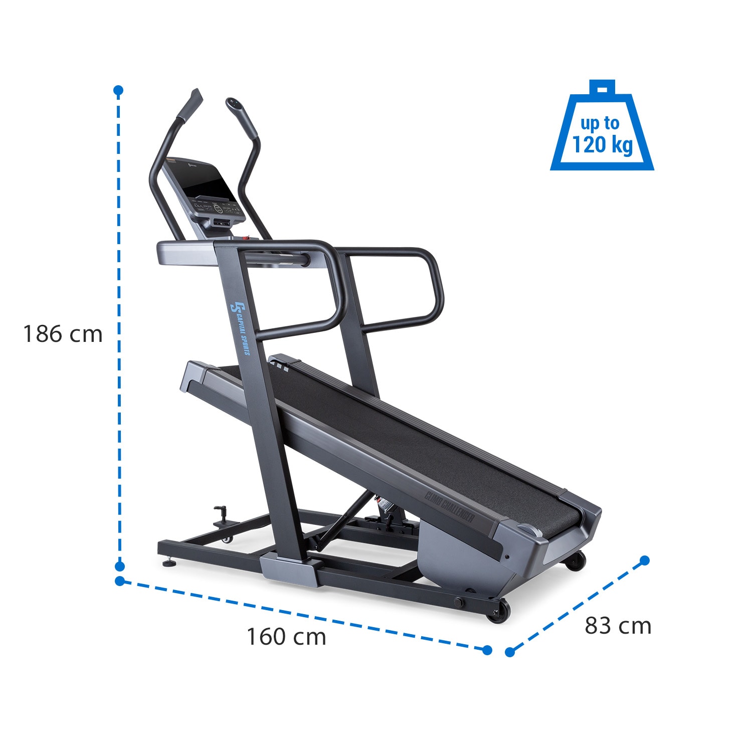 Challenger, futópad, 0,8 - 18 km / h, 40 ° -os dőlésszög, LCD kijelző