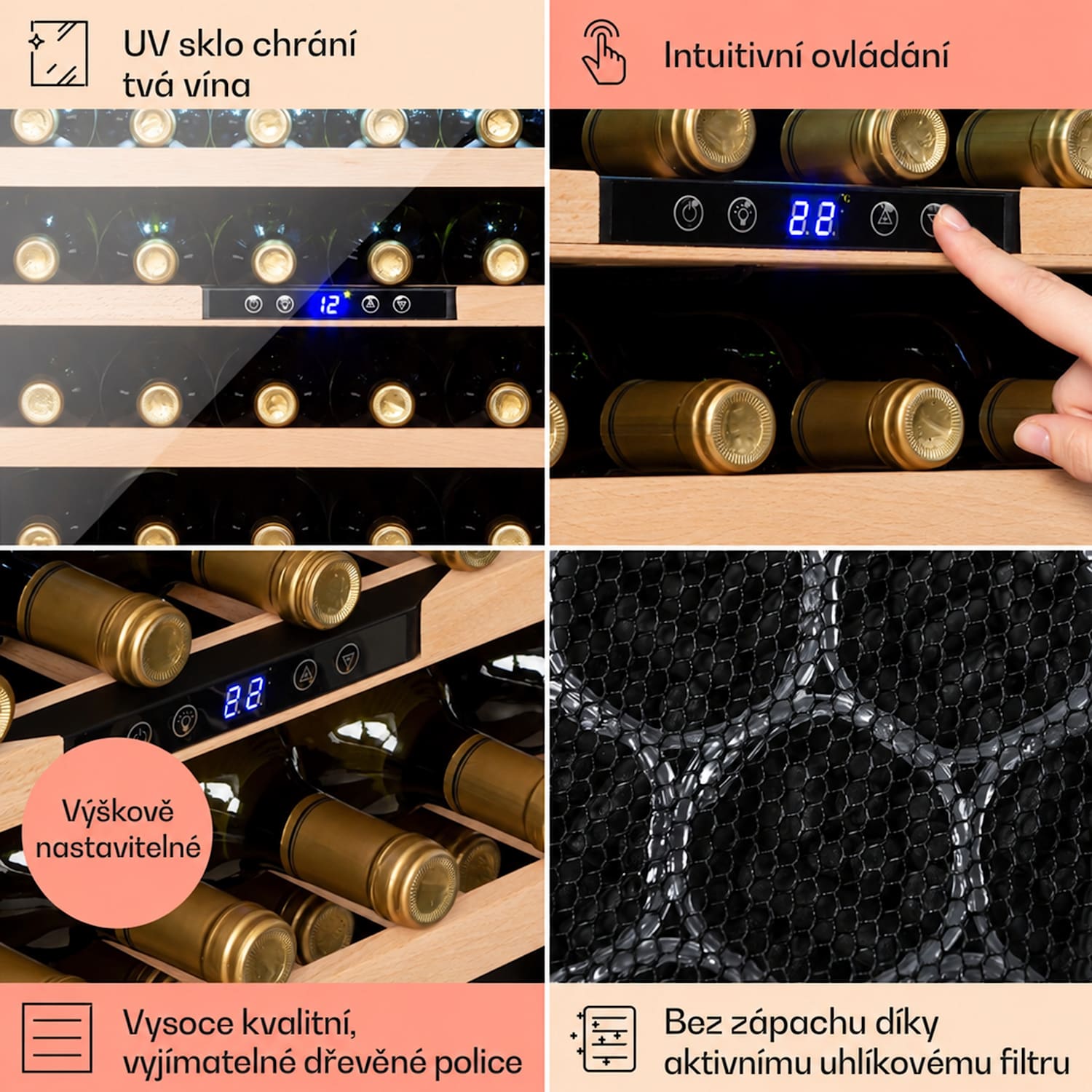 Vinsider 24D Built-In, vestavná vinotéka, Quartz Edition 24_bottles | 1 chladící zóna | Bílá