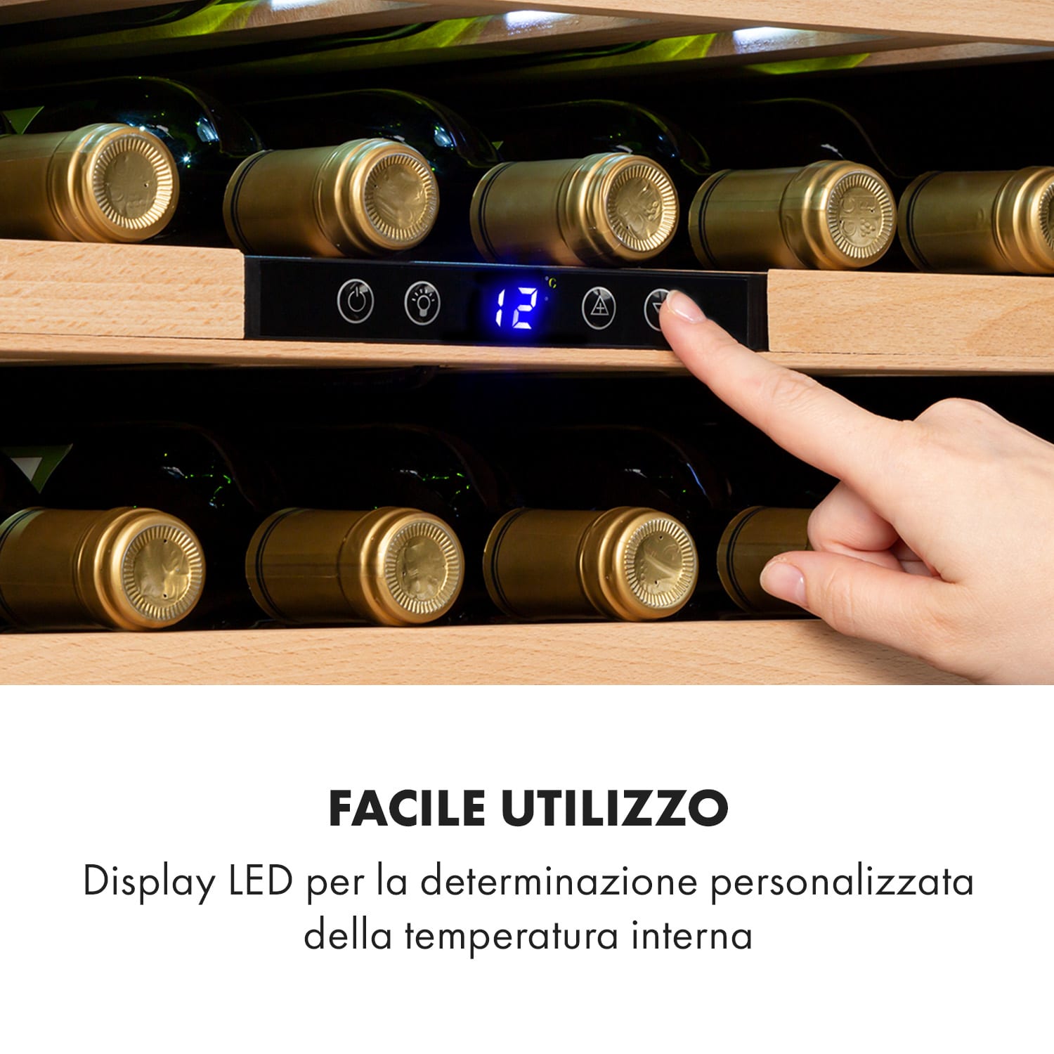 Vinsider 24 Built-In Uno Frigorifero per vini da incasso 24 bottiglie 57 litri 24 bottiglie  | 1 zona di raffreddamento | Bianco