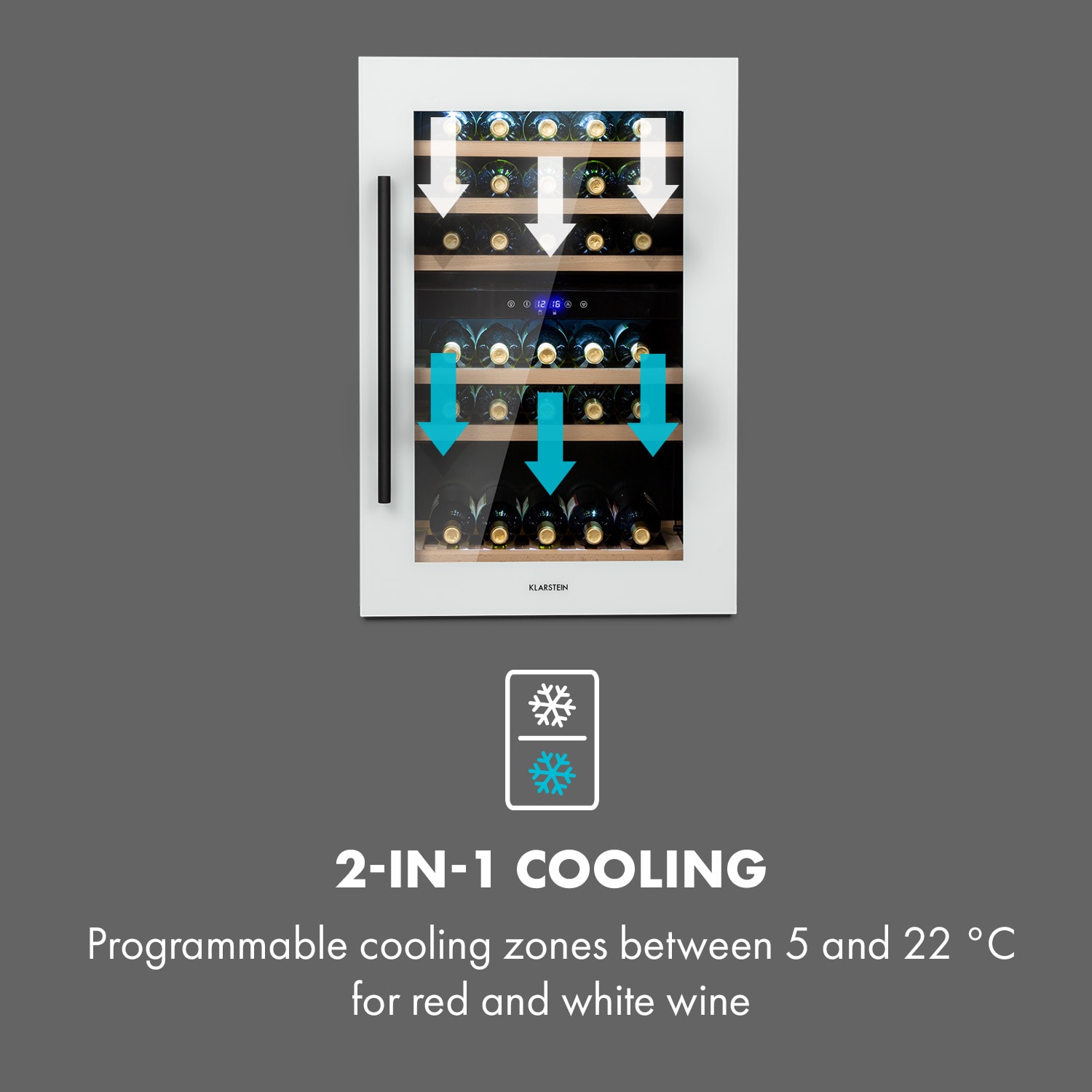Vinsider 41D Built-In Duo Quartz Edition Built-in Wine Fridge 41 bottles | 2 cooling zones | White