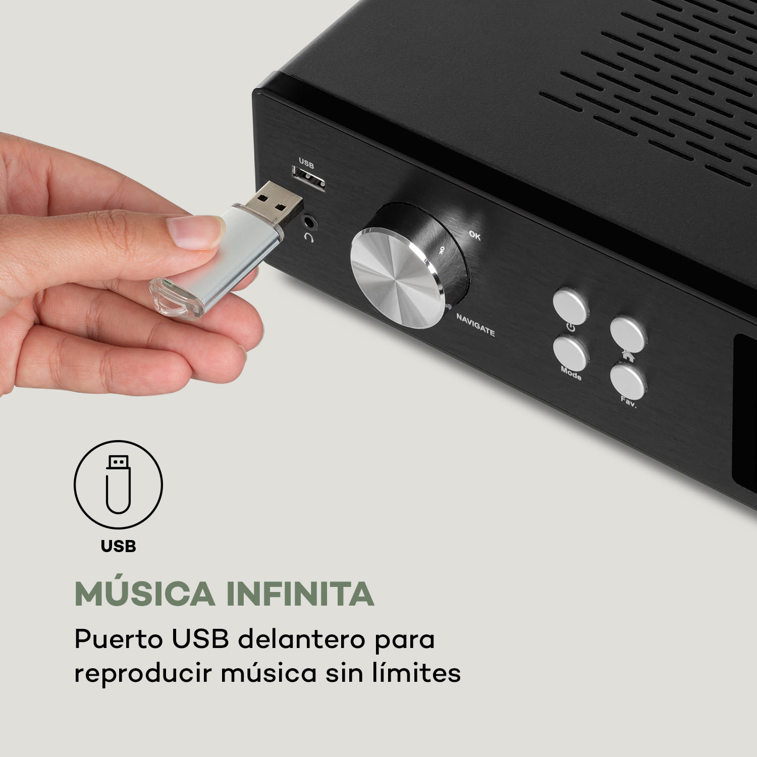 Sintonizador digital HiFi Spotify Connect controlada por aplicación color negro 