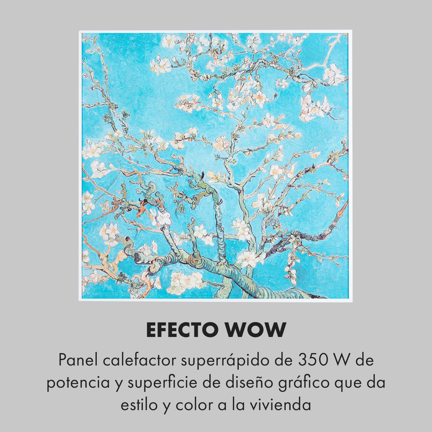 Wonderwall Air Art Smart Panel calefactor infrarrojo 60x60cm 350W Almendro en flor 60 x 60 cm | 350 W | Flores de almendro