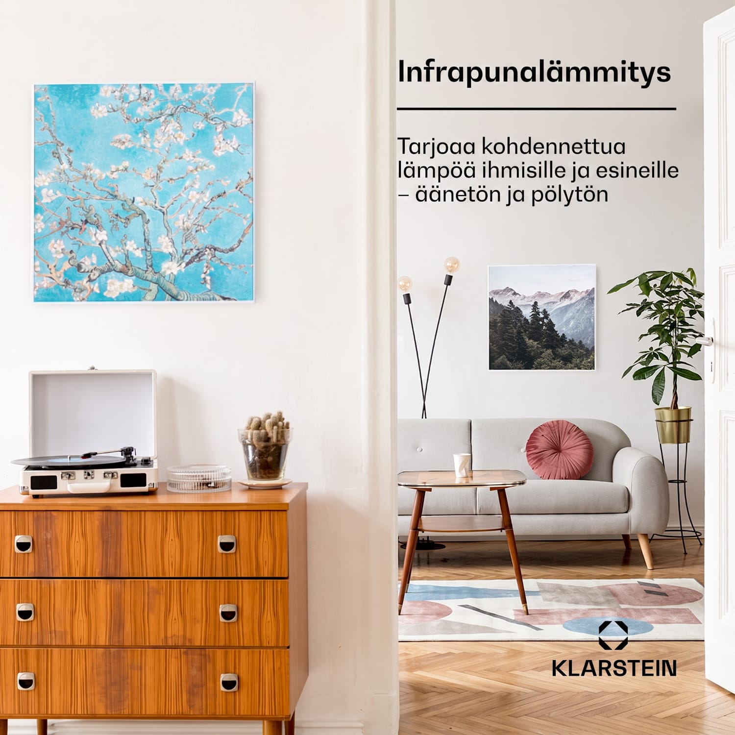 Wonderwall Air Art Smart infrapunalämmitin 60 x 60 cm 350 W Mantelinkukka 60 x 60 cm | 350 W | Almond Blossoms
