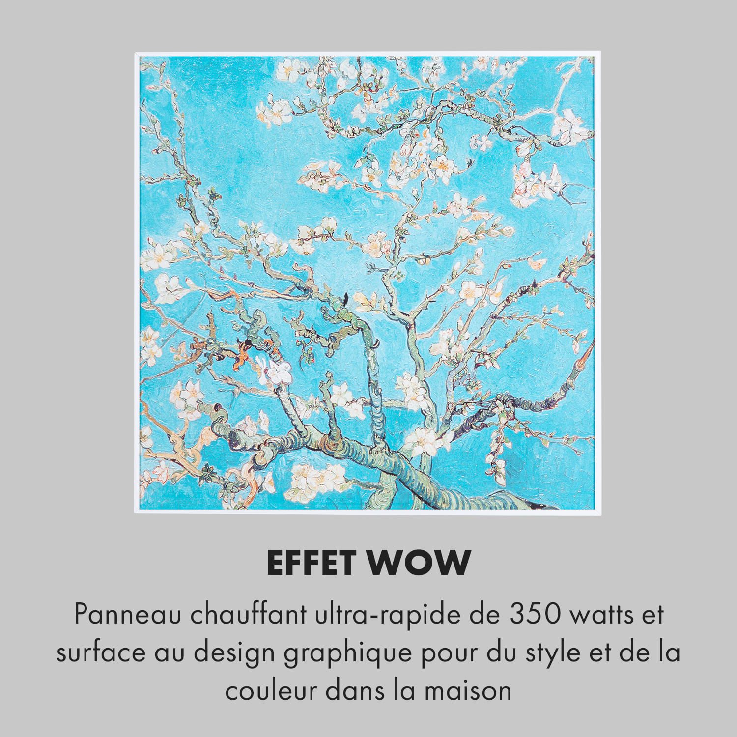 Wonderwall Air Art Smart infrarood verwarming 60x60cm 350W amandelbloesem 60 x 60 cm | 350 W | Amandelbloesem