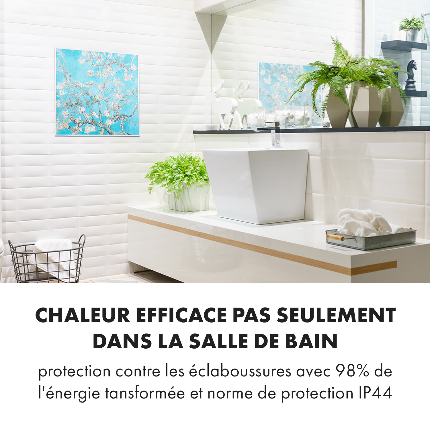 Wonderwall Air Art Smart infrarood verwarming 60x60cm 350W amandelbloesem 60 x 60 cm | 350 W | Amandelbloesem