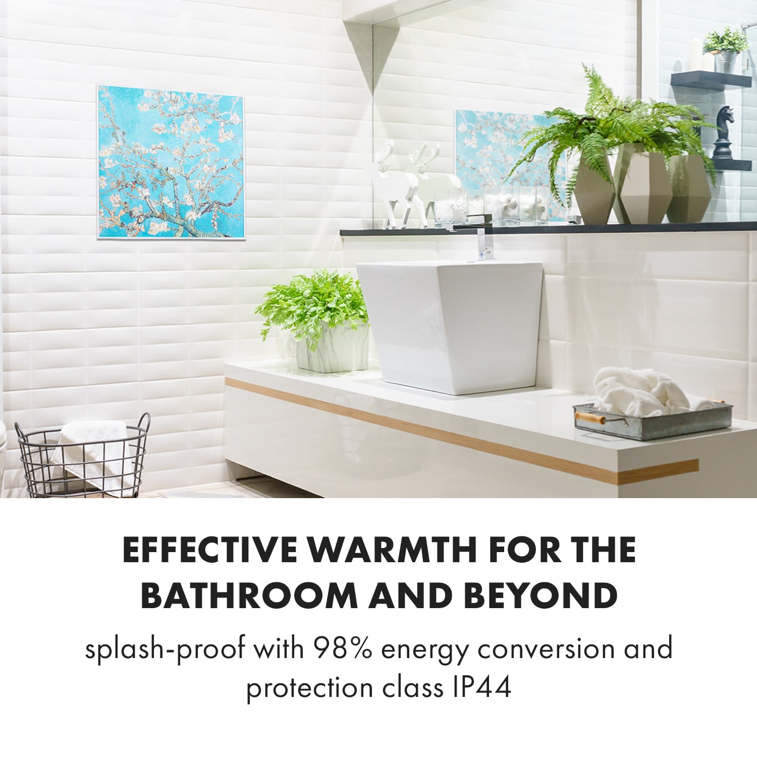 Wonderwall Air Art Painel Aquecedor Infravermelho Inteligente 60x60 cm 350W Flores de Amêndoas 60 x 60 cm | 350 W | Flores de amendoeira