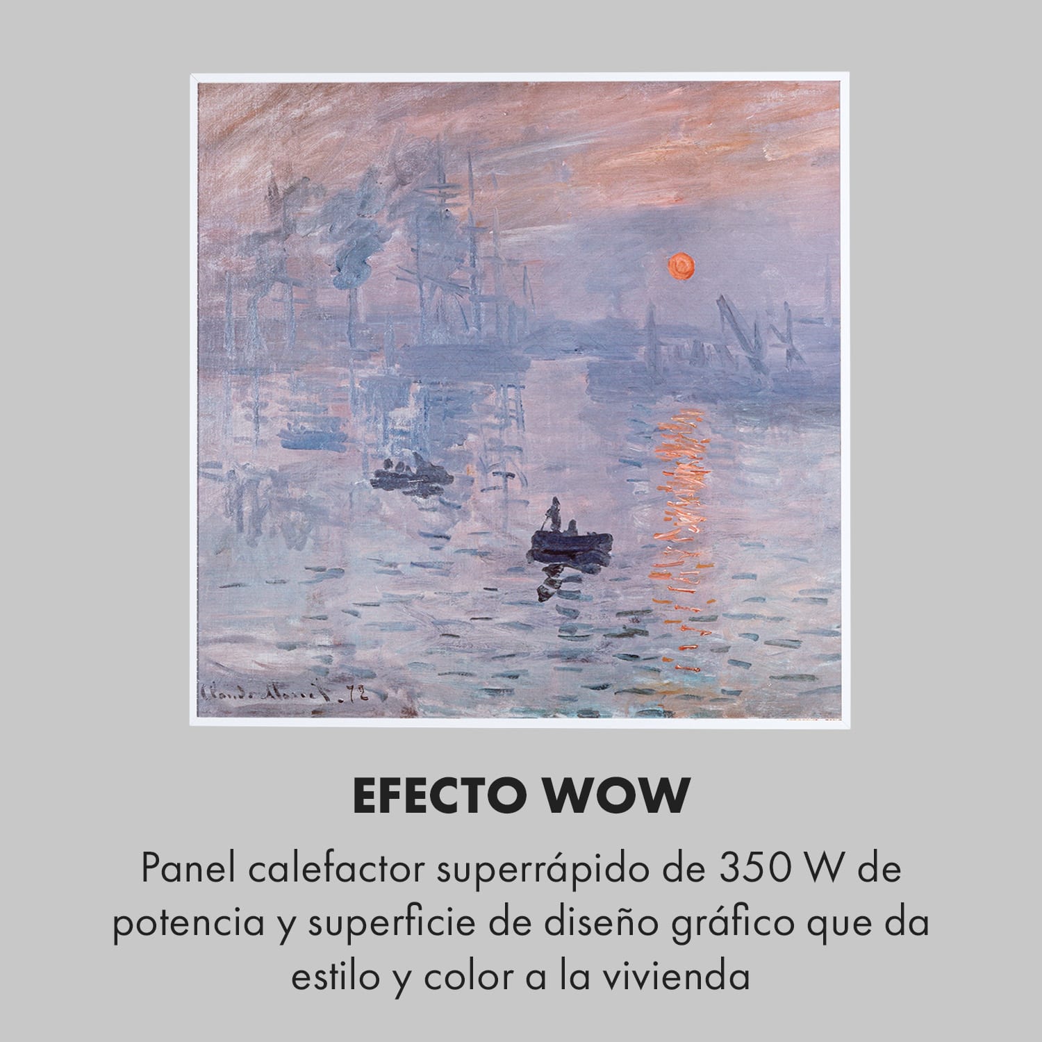 Wonderwall Air Art Smart Panel calefactor infrarrojo 60x60cm 350W App Sol naciente 