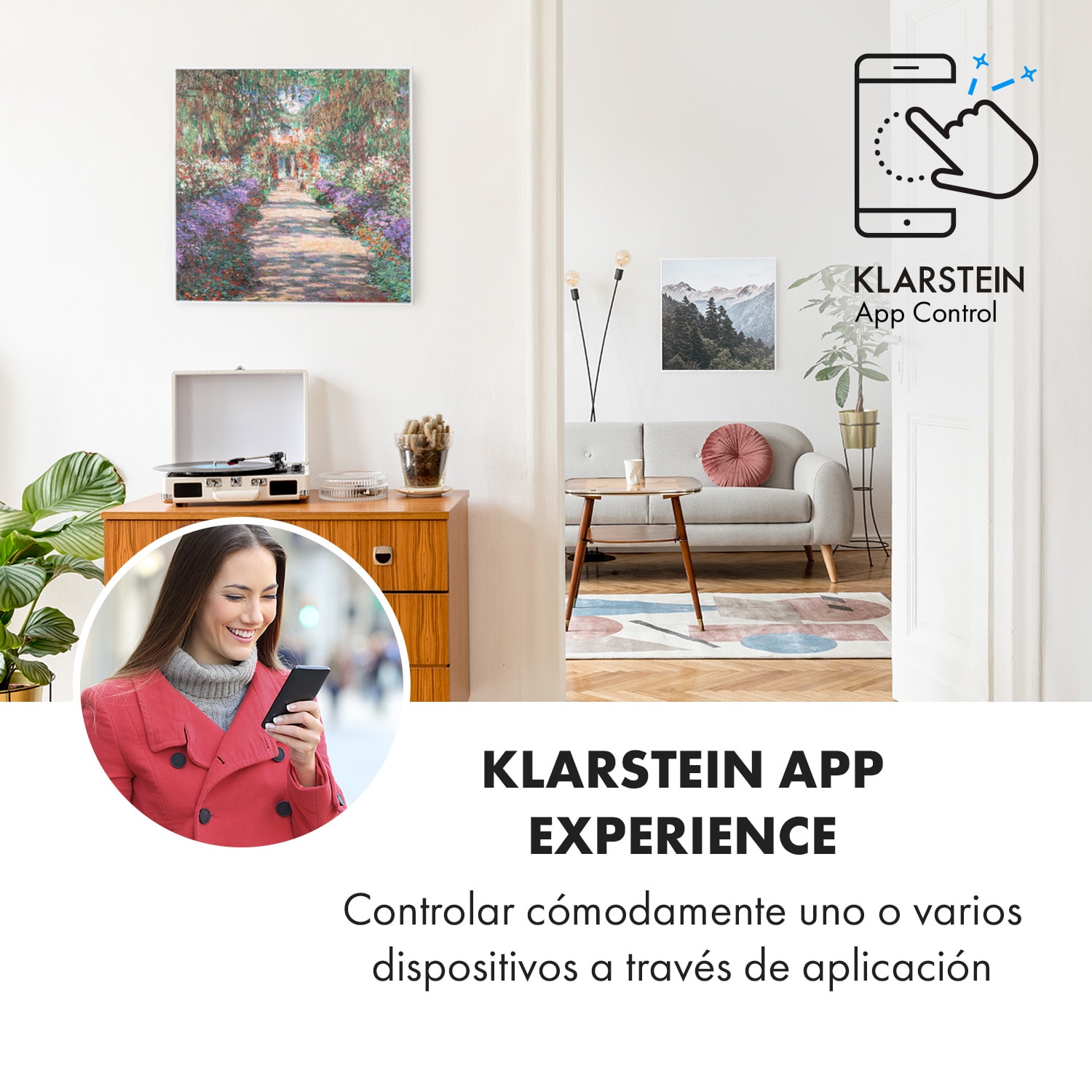 Wonderwall Air Art Smart Panel calefactor infrarrojo 60x60cm 350W  App Camino en el jardín 60 x 60 cm / Diseño: Camino en el jardín